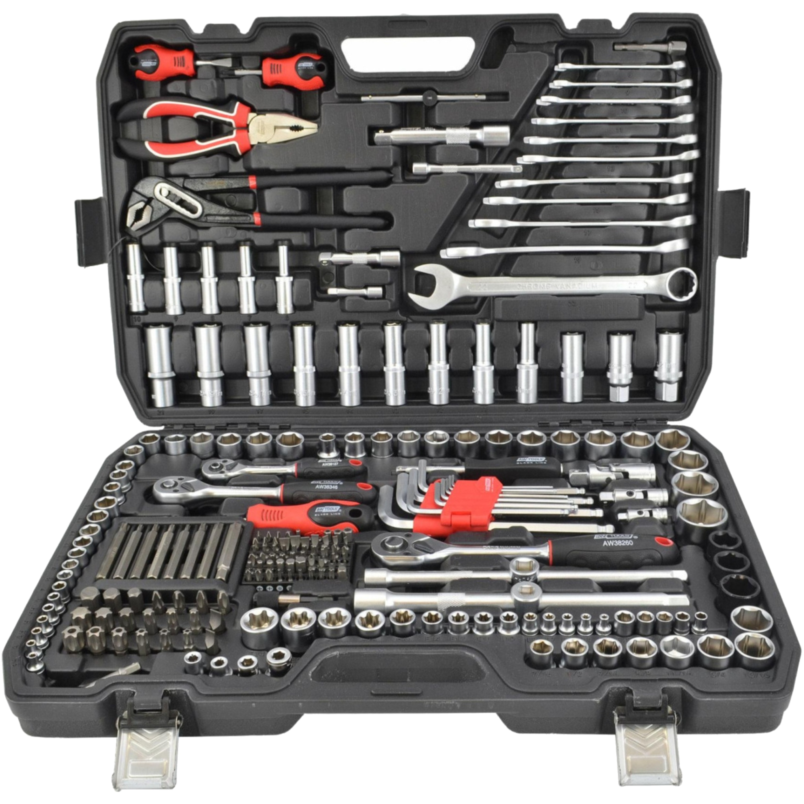Zestaw Kluczy Nasadowych 225el 1/2 3/8 1/4 CrV Walizka AWTOOLS AW39225BL | AW39225BL | 5903041034575