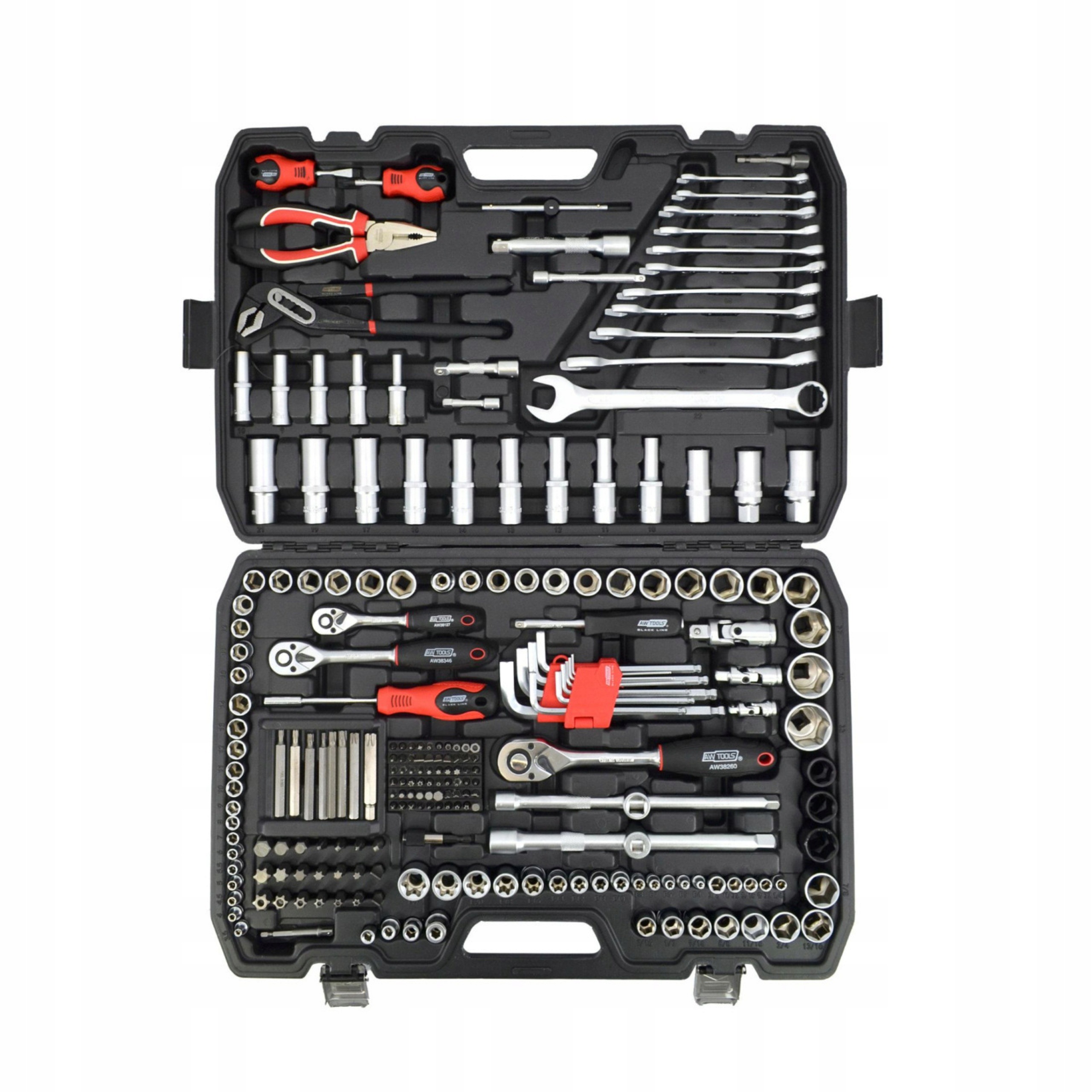 Zestaw Kluczy Nasadowych 225el 1/2 3/8 1/4 CrV Walizka AWTOOLS AW39225BL | AW39225BL | 5903041034575