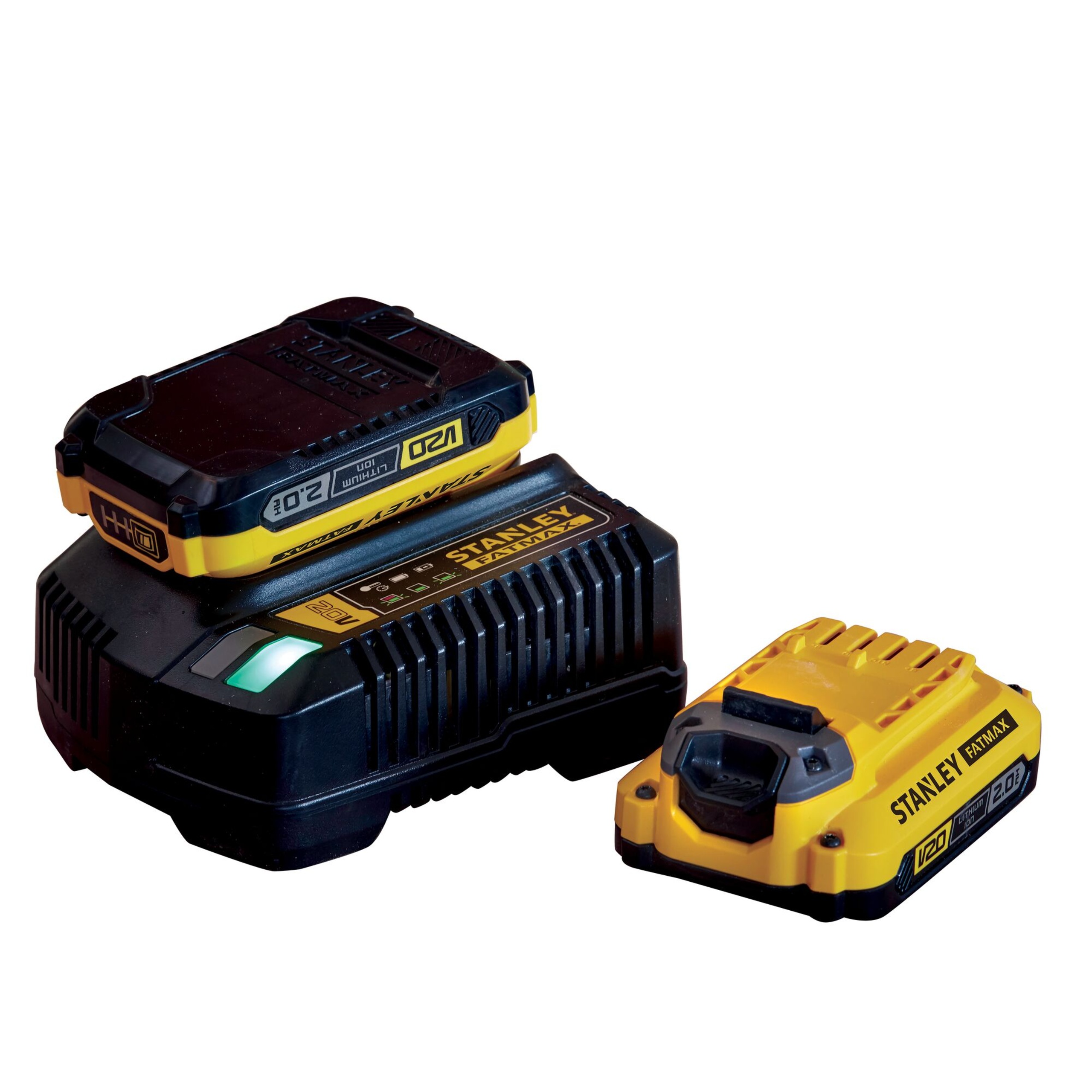 Zestaw Zasilający STANLEY FATMAX V20 2xAkumulator 2Ah + Ładowarka SFMCB12D2 | SFMCB12D2-QW | 5035048724484