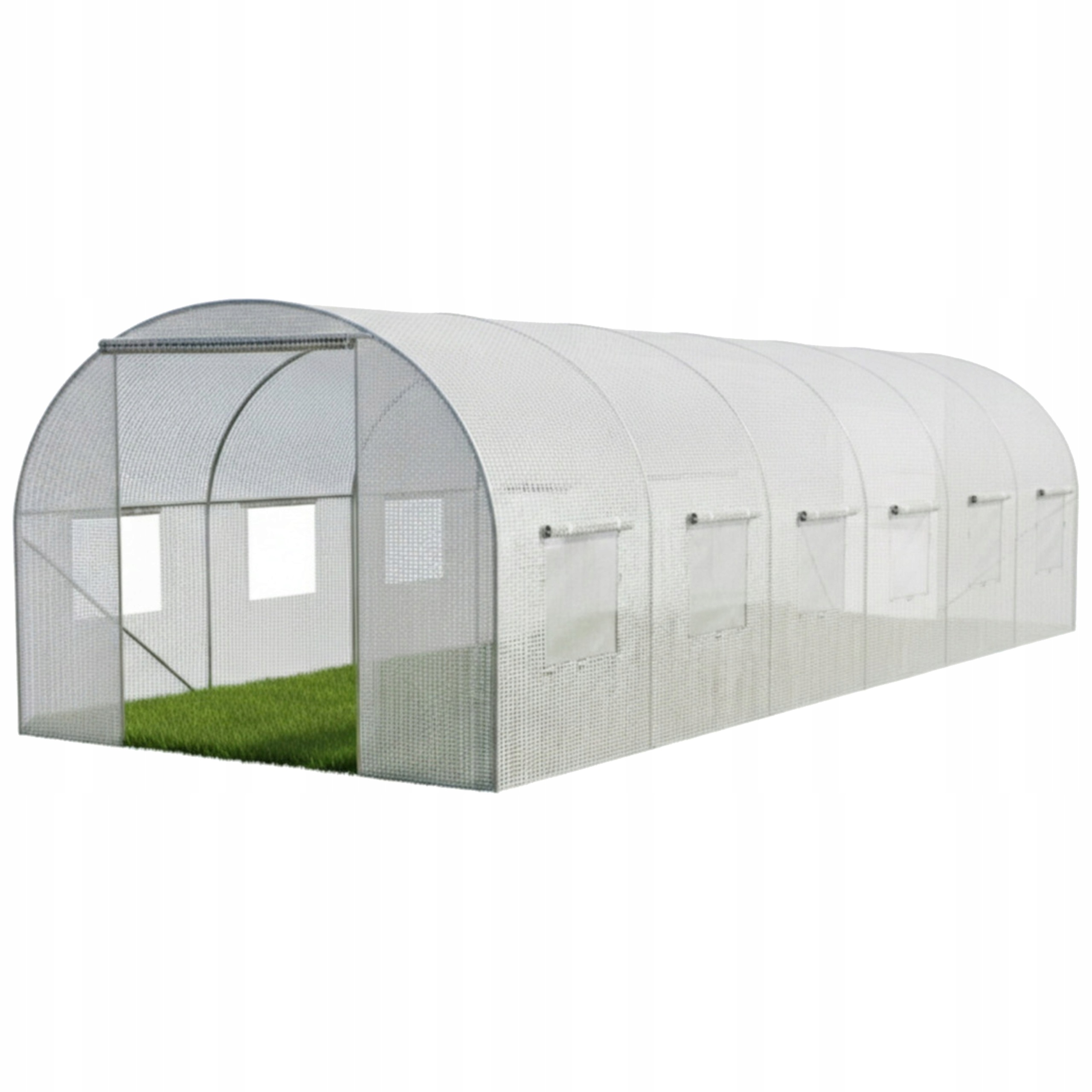 Tunel Ogrodowy Szklarnia Foliowa 3x6x2m Biała UV4 Moskitiery AW67630 | AW67630 | 5903678632694