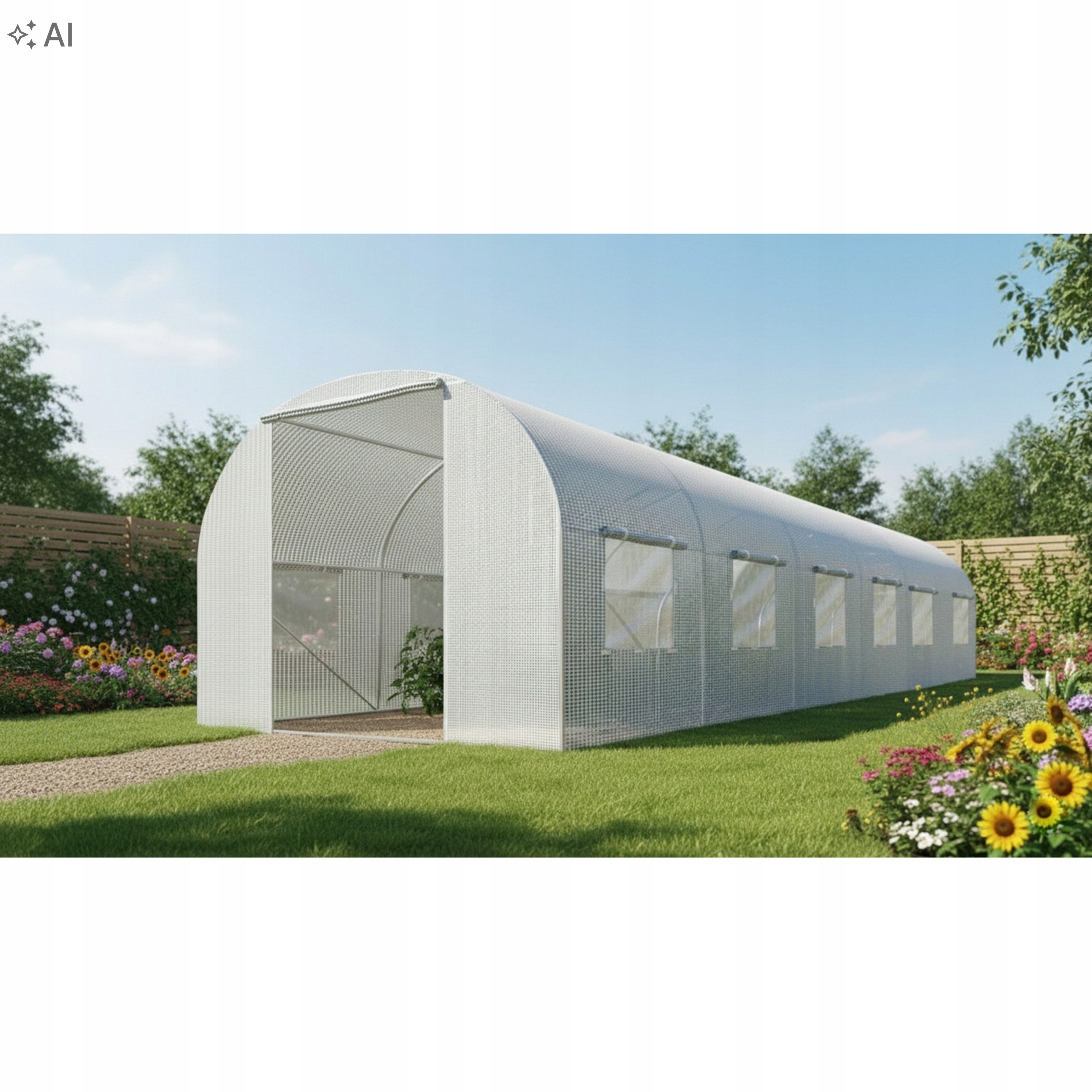 Tunel Ogrodowy Szklarnia Foliowa 3x6x2m Biała UV4 Moskitiery AW67630 | AW67630 | 5903678632694