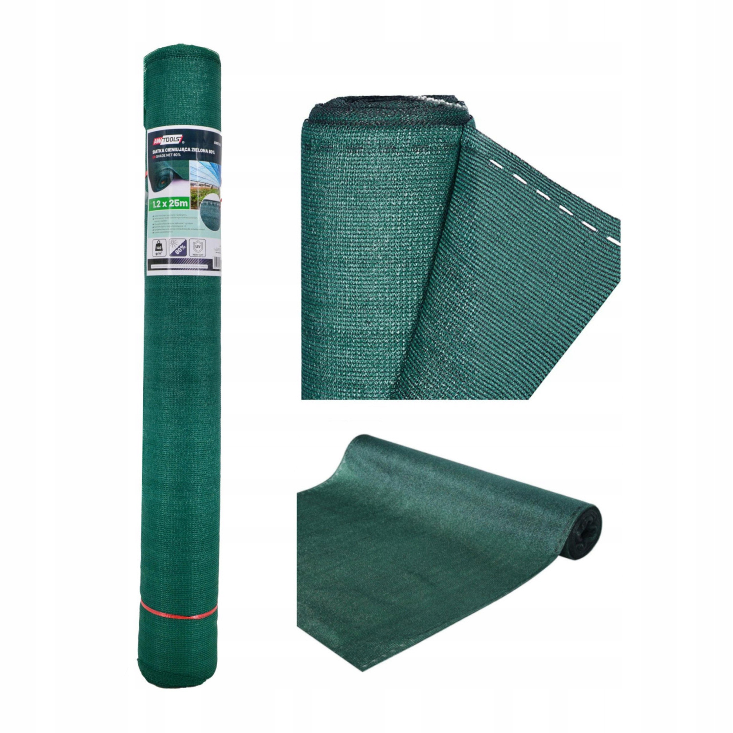 Siatka Cieniująca 180g 1,5x50m Zielona UV 90% Osłonowa Ogrodzeniowa AWTOOLS | AW67272 | 5903678608163