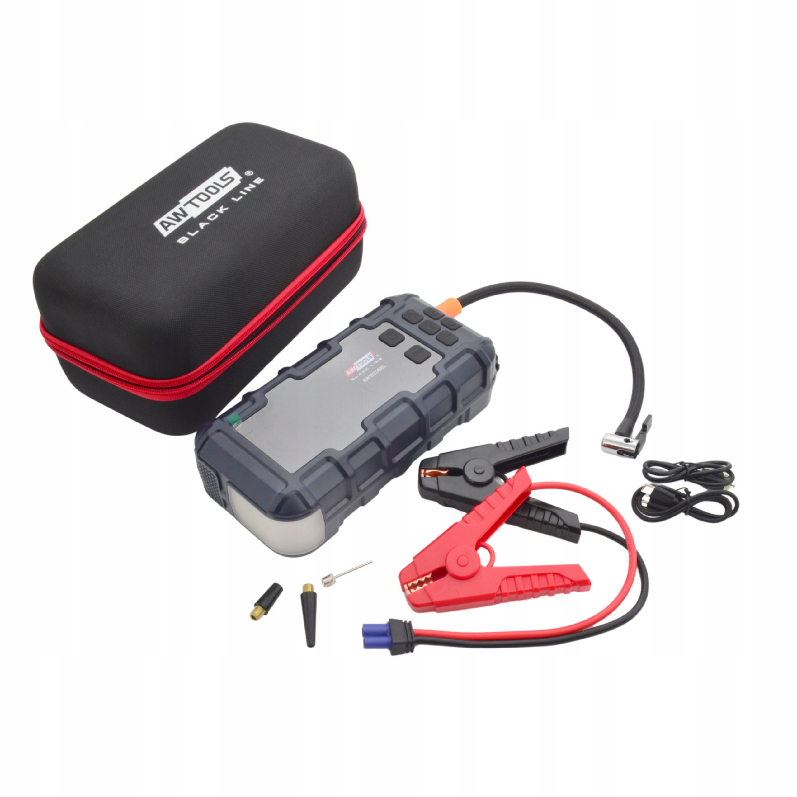 URZĄDZENIE ROZRUCHOWE Jump Starter Kompresor Powerbank 16000mAh 1200A MOCNY | AW16208BL | 5903678638382