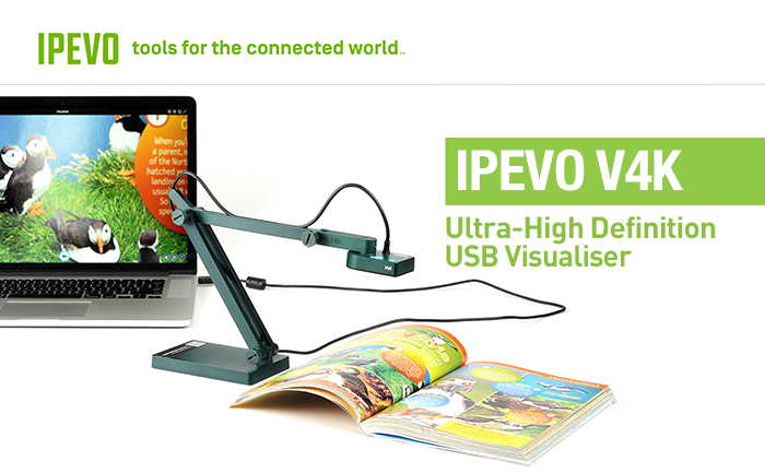 IPEVO V4K Ultra High Definition USB Document Camera - Version 2