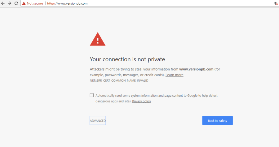https website warning