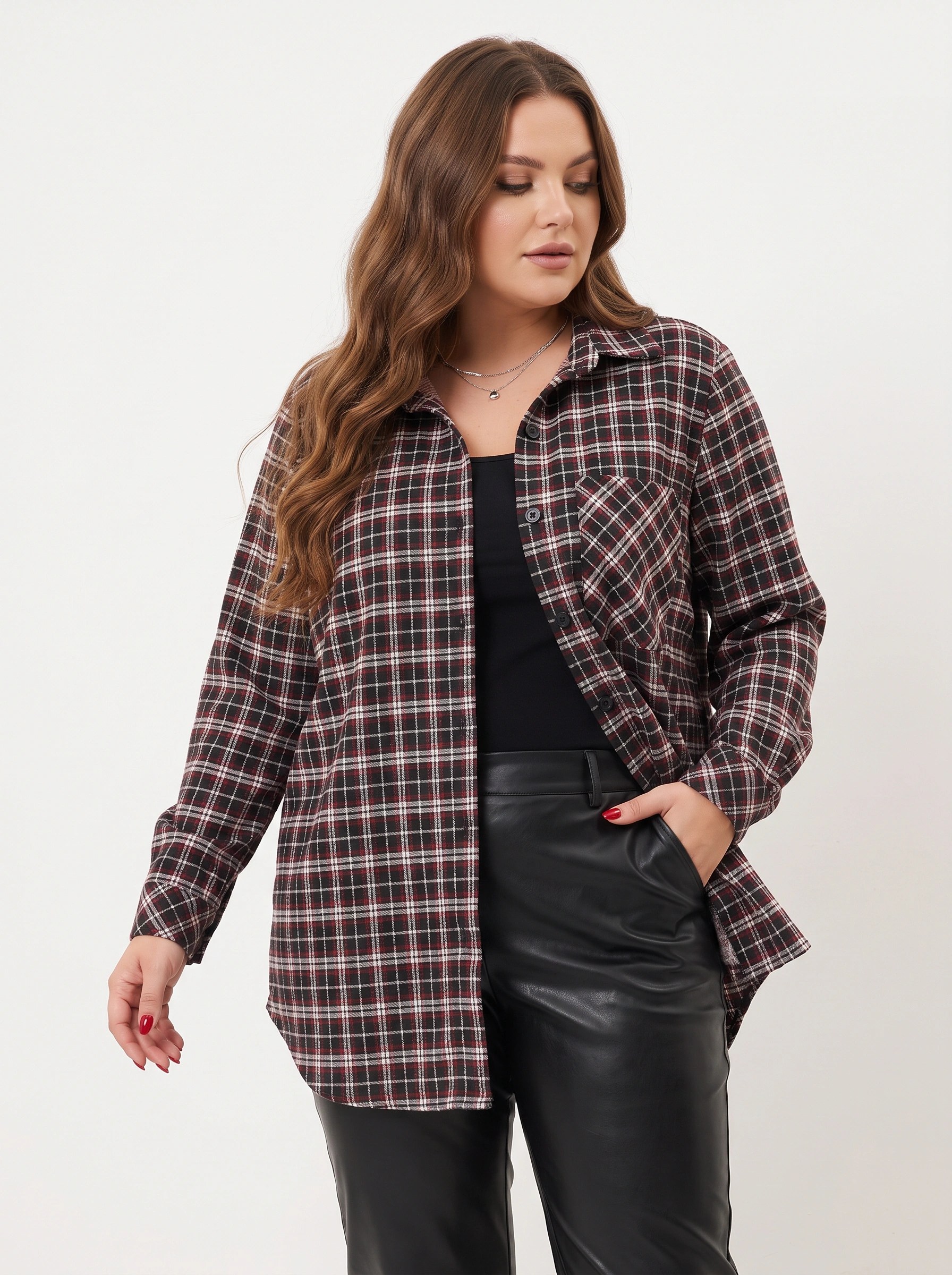 Μεγάλα Μεγέθη Ζακέτες-Πουκάμισα – Καρό Overshirt Must του Χειμώνα 2027