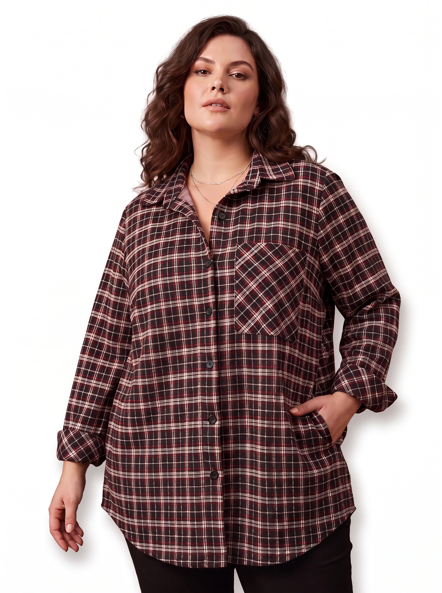 Μεγάλα Μεγέθη Ζακέτες-Πουκάμισα – Καρό Overshirt Must του Χειμώνα 2027