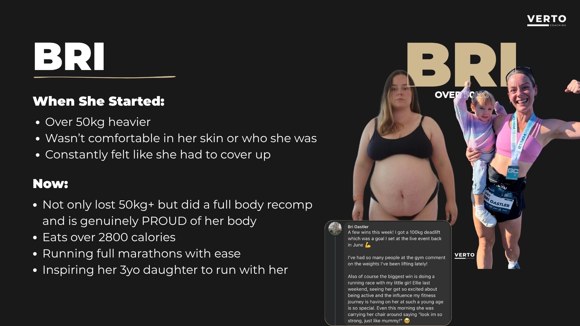Bri, before and after