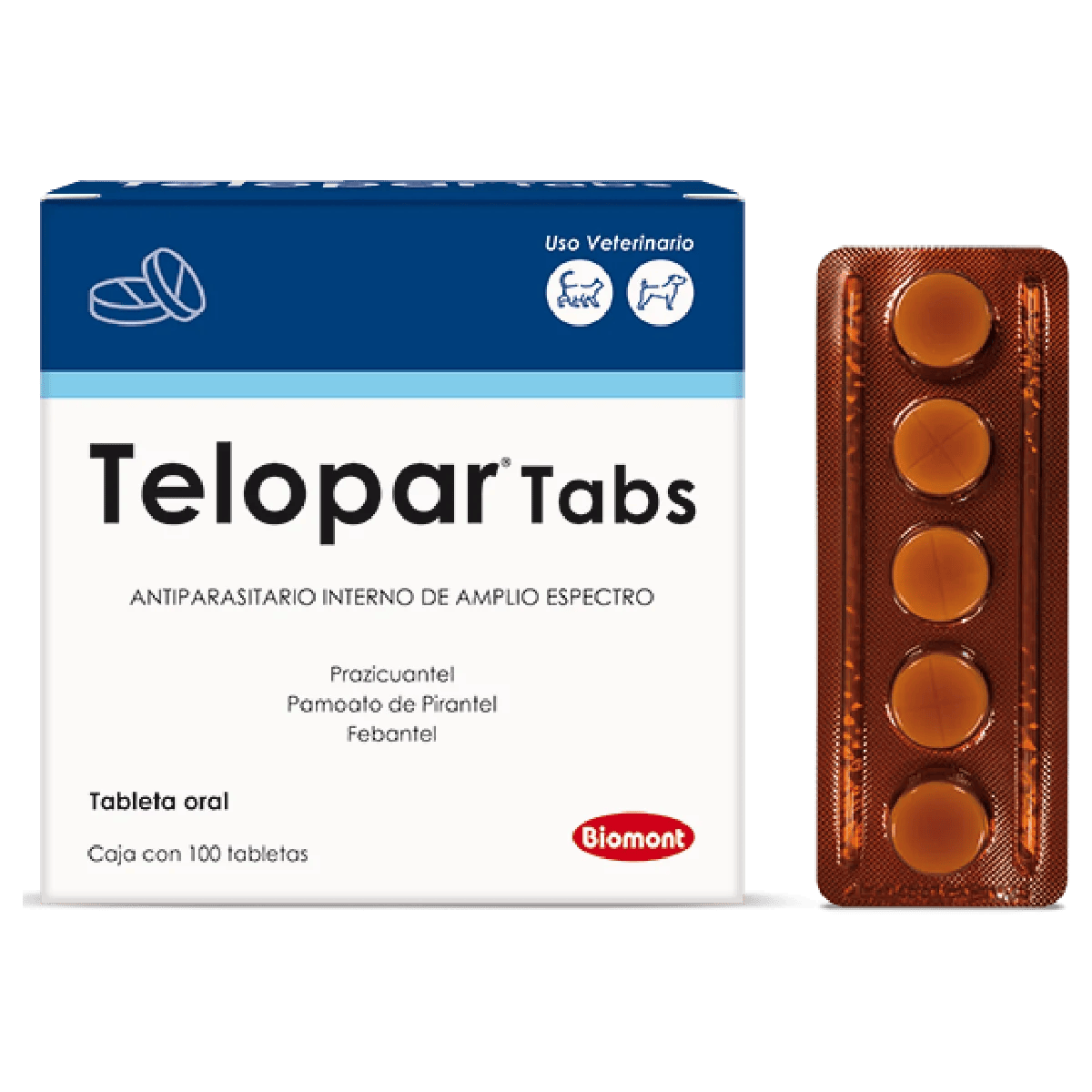 Telopar Tabletas Biomont - VES Innovación Veterinaria