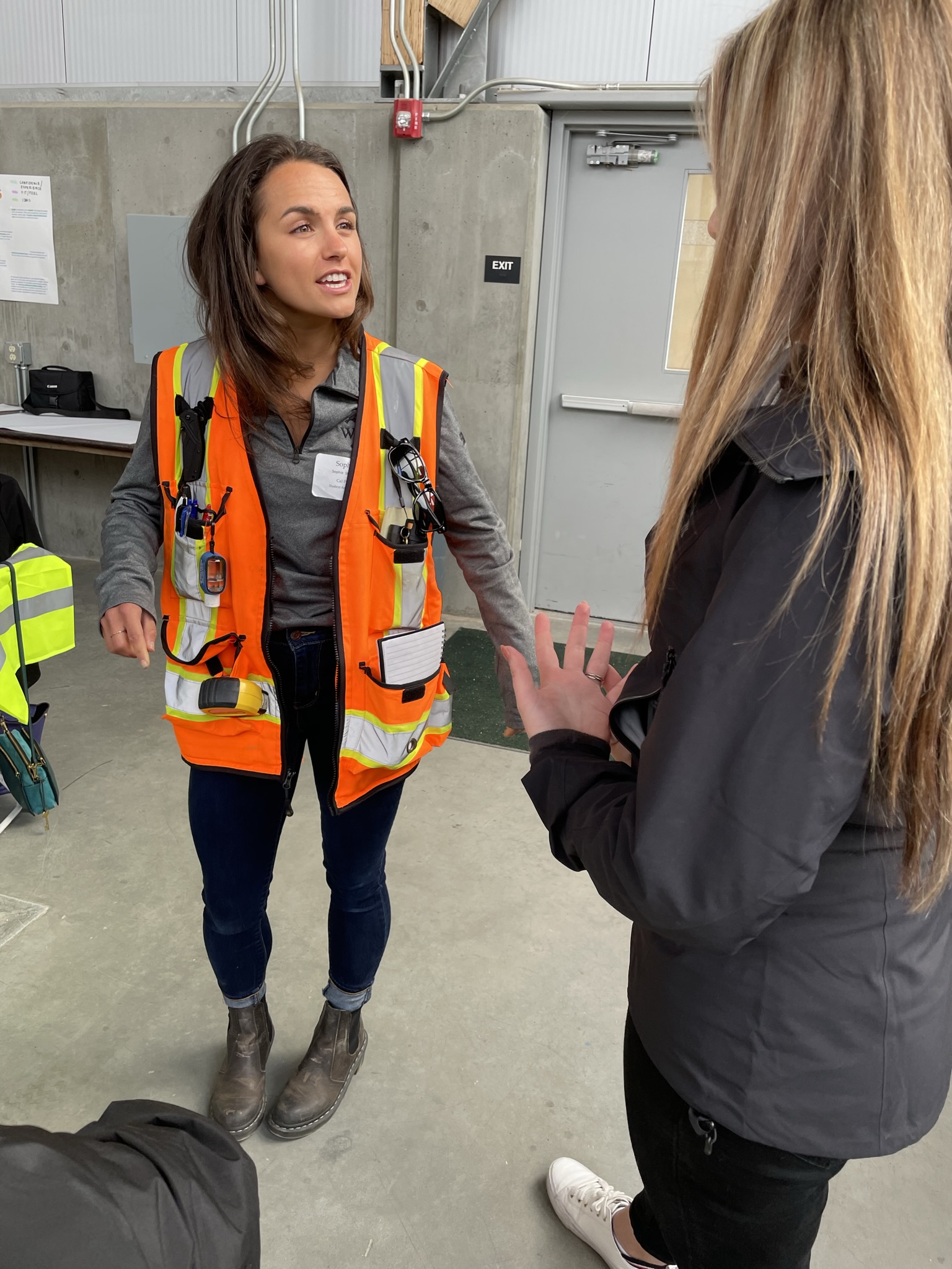 woman wearing a safety vest