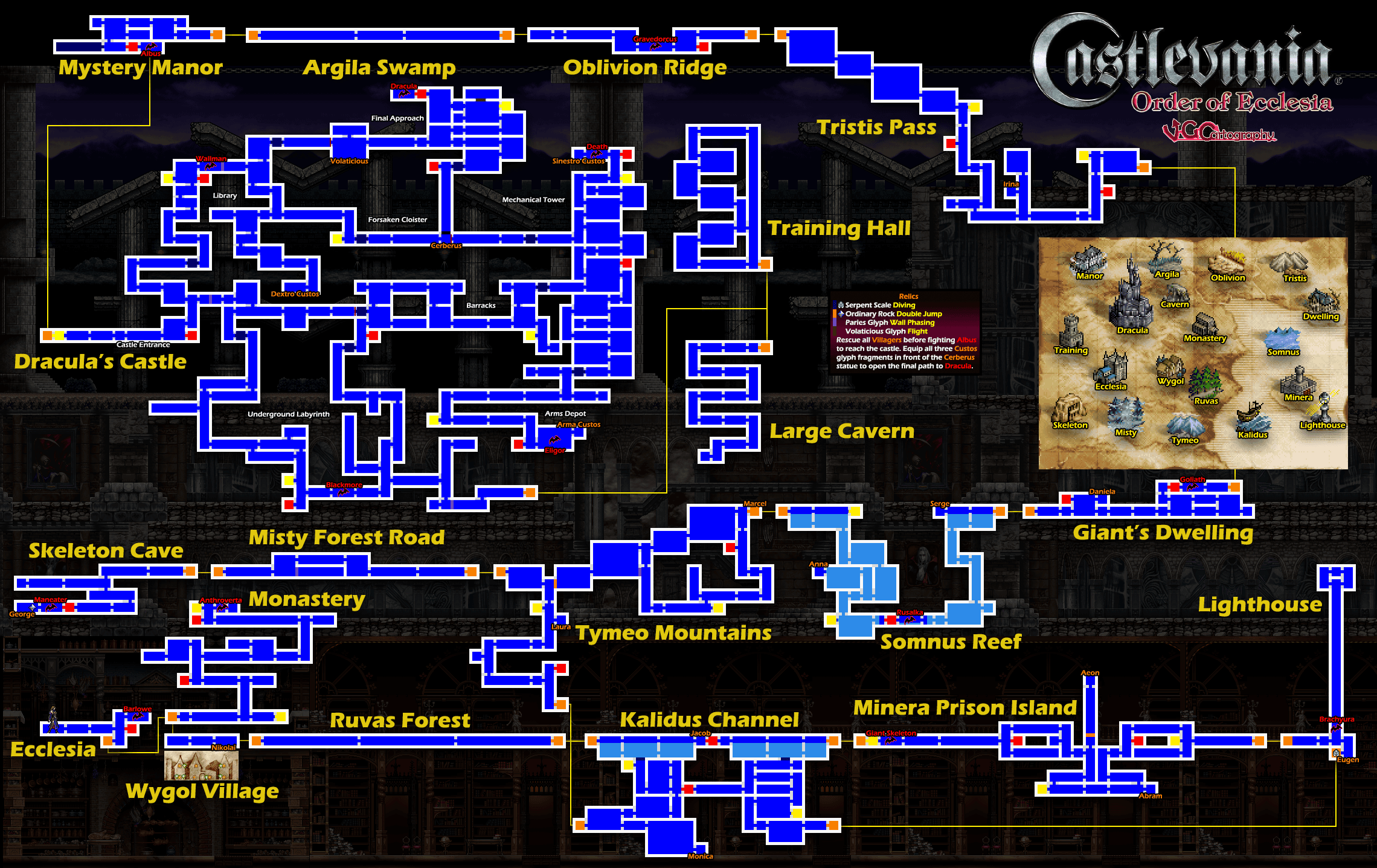 The Video Game Atlas DS Maps Castlevania Stylemap.