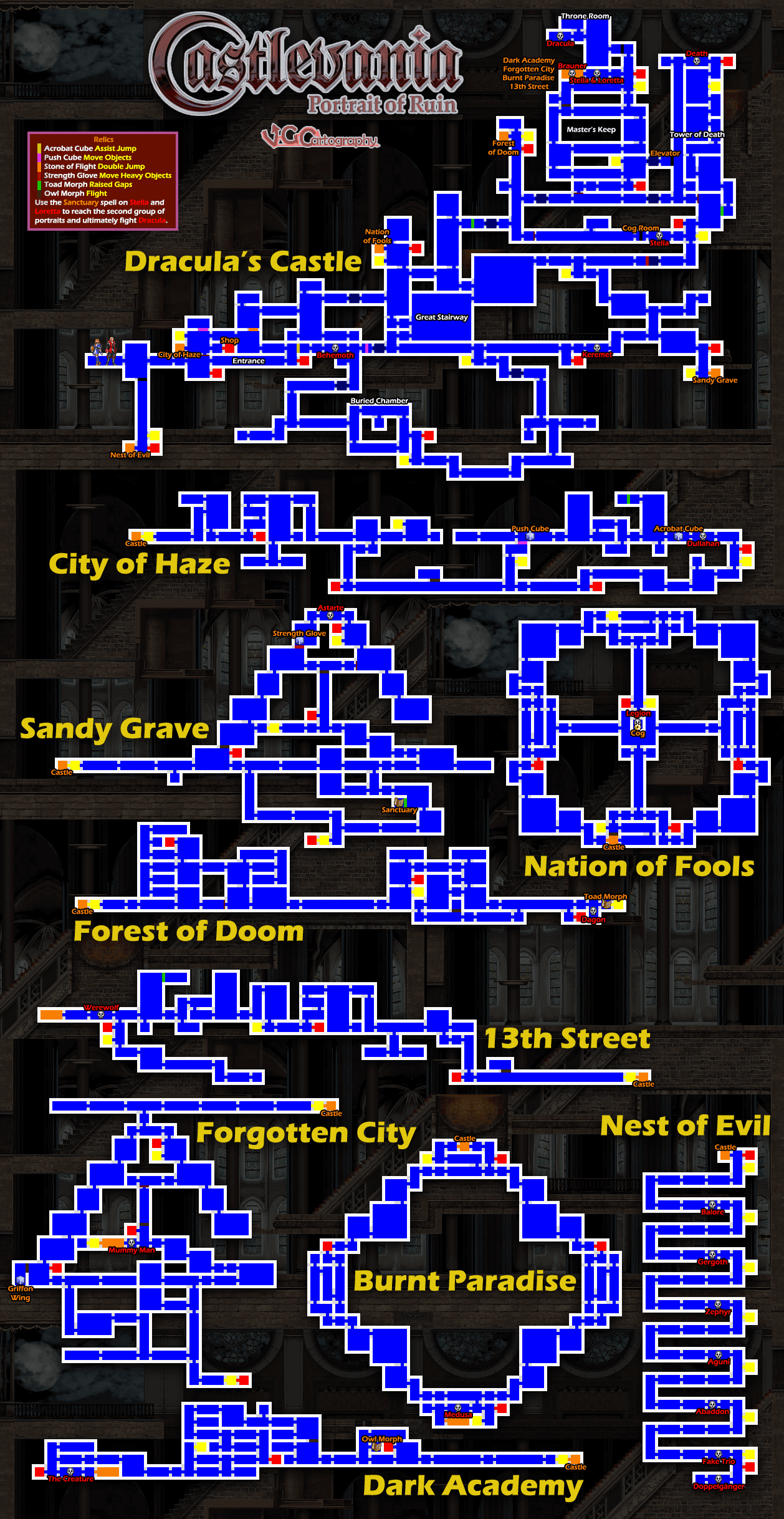 The Video Game Atlas DS Maps Castlevania Stylemap.