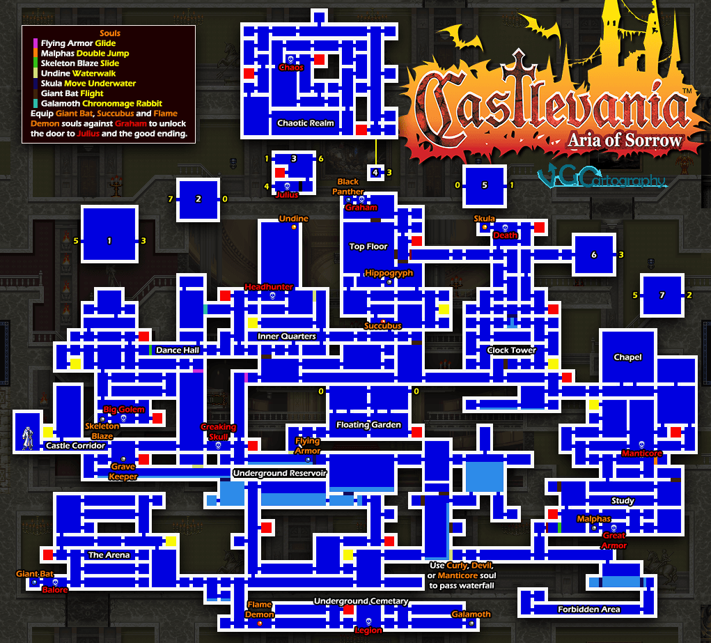 The Video Game Atlas GBA Maps Castlevania Stylemap.