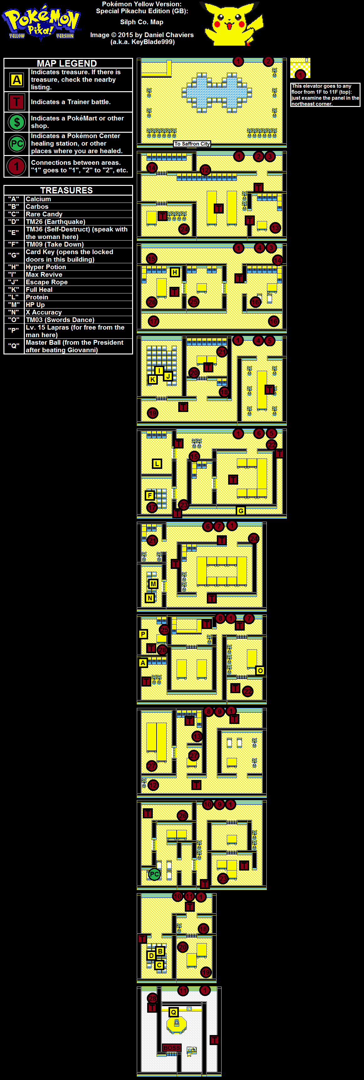 Pokemon Yellow Version Maps Silph Co Game Boy Map.