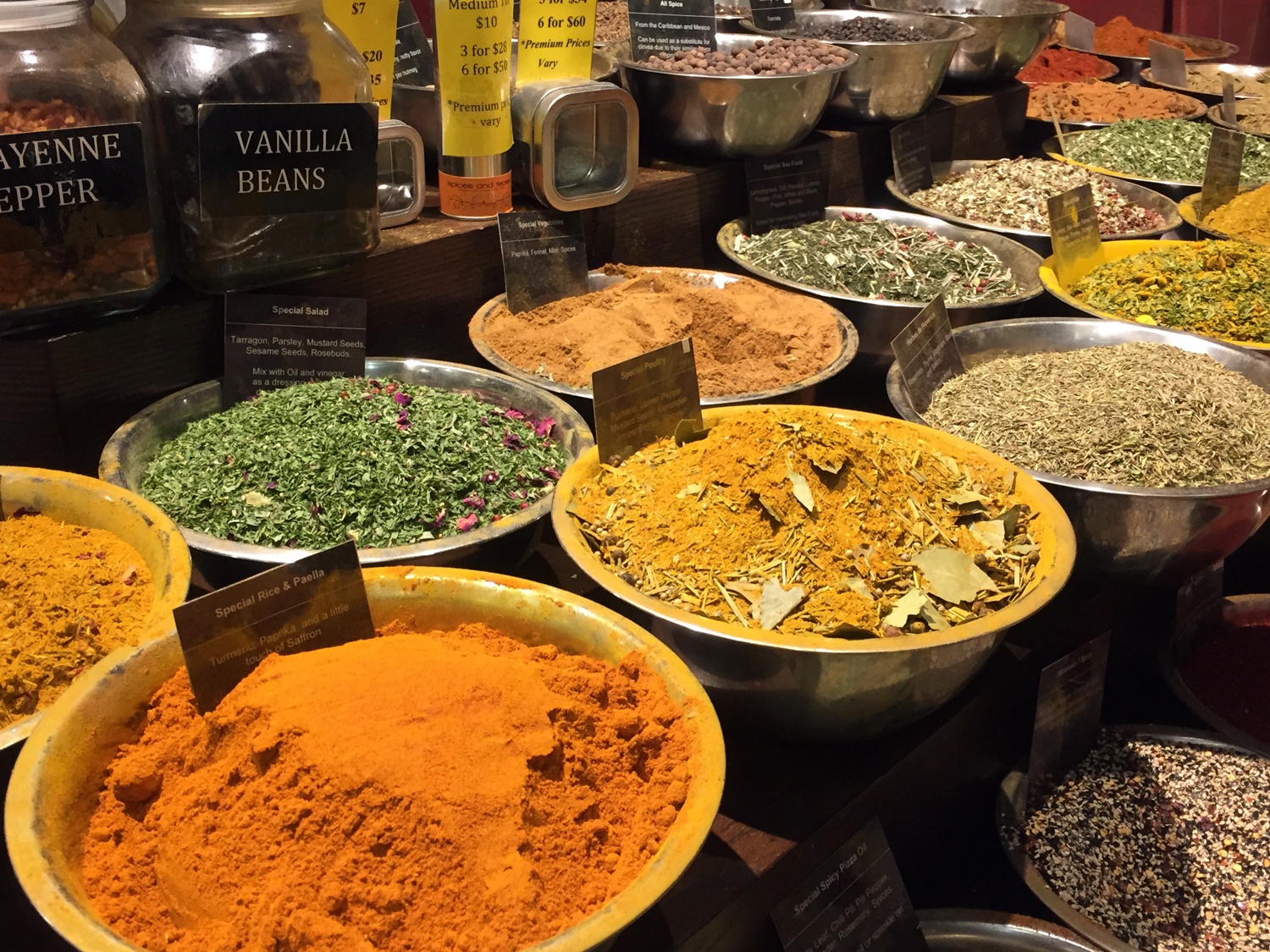 Temperos vendidos à granel no Chelsea Market