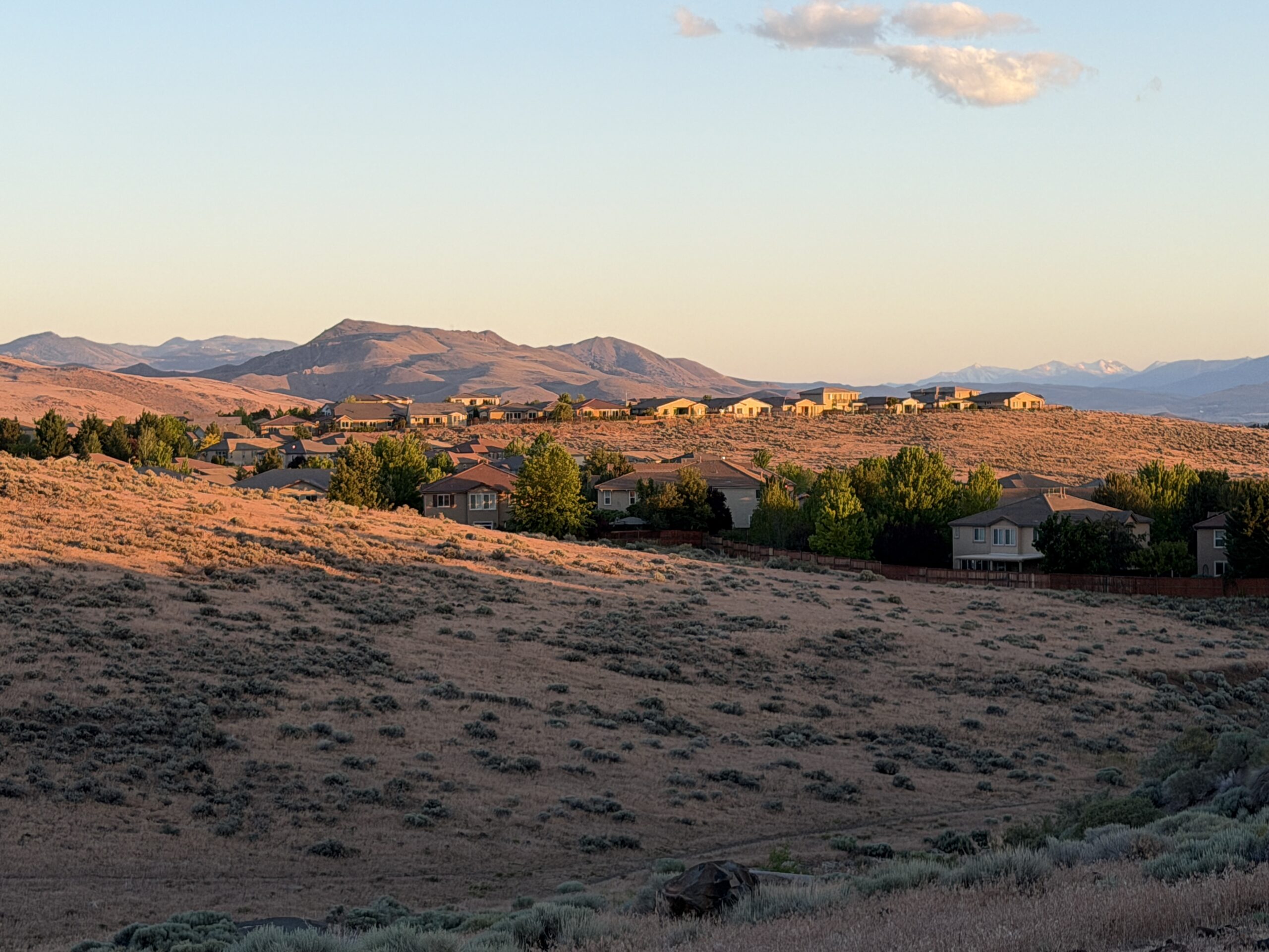 Sparks Nevada neighborhood golden hour desert mountains leadership resilience Vianarra Patrick R. Dunn