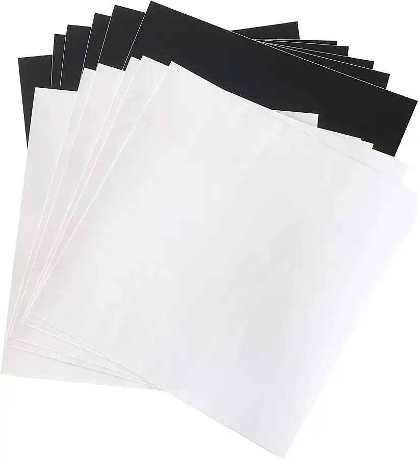 Siser sample sheets of heat transfer vinyl and adhesive vinyl for testing materials, colors, and cutting settings
