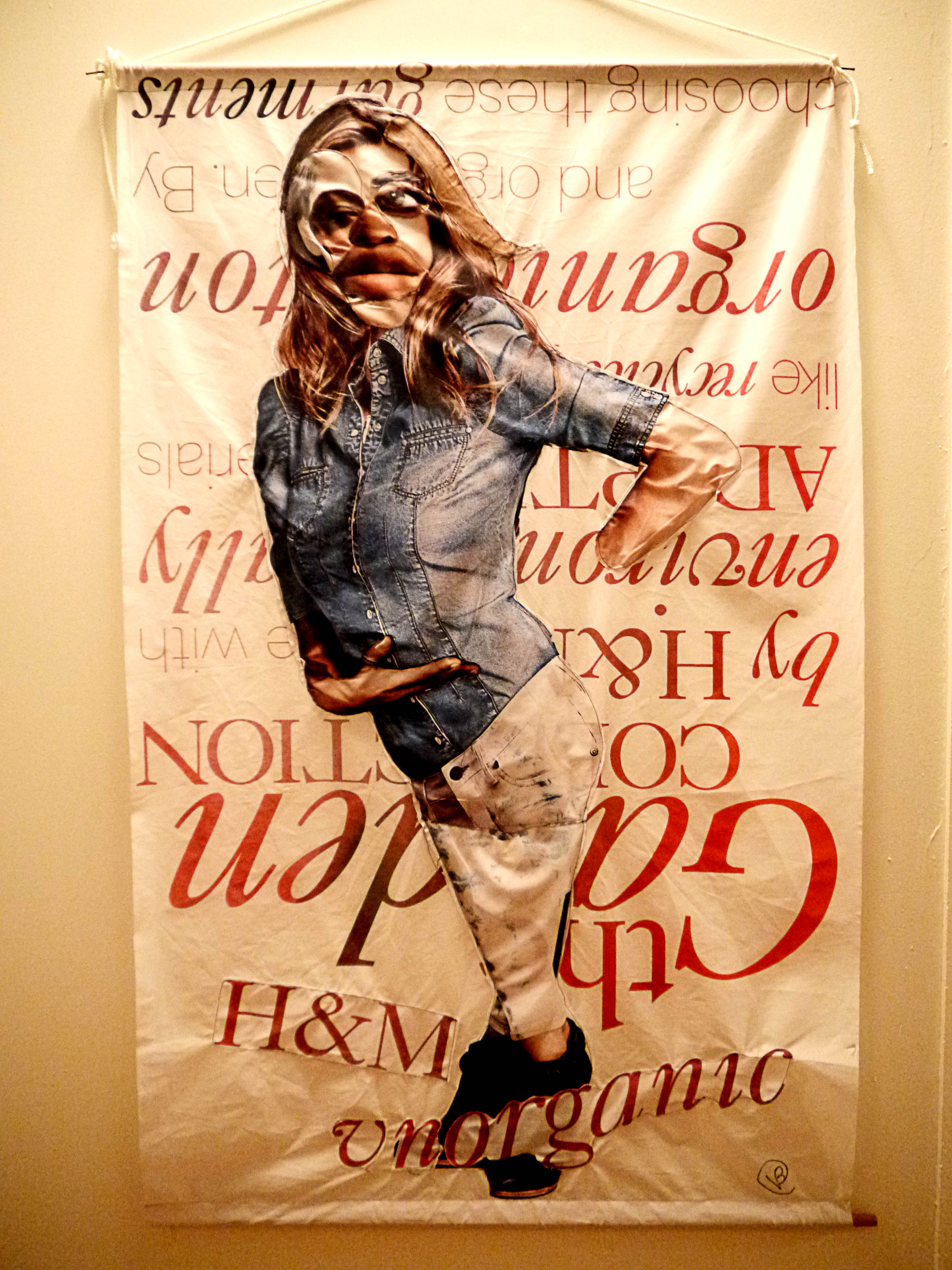 Advertisement remix of sewn fabric