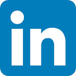LinkedIn logo in blue and white