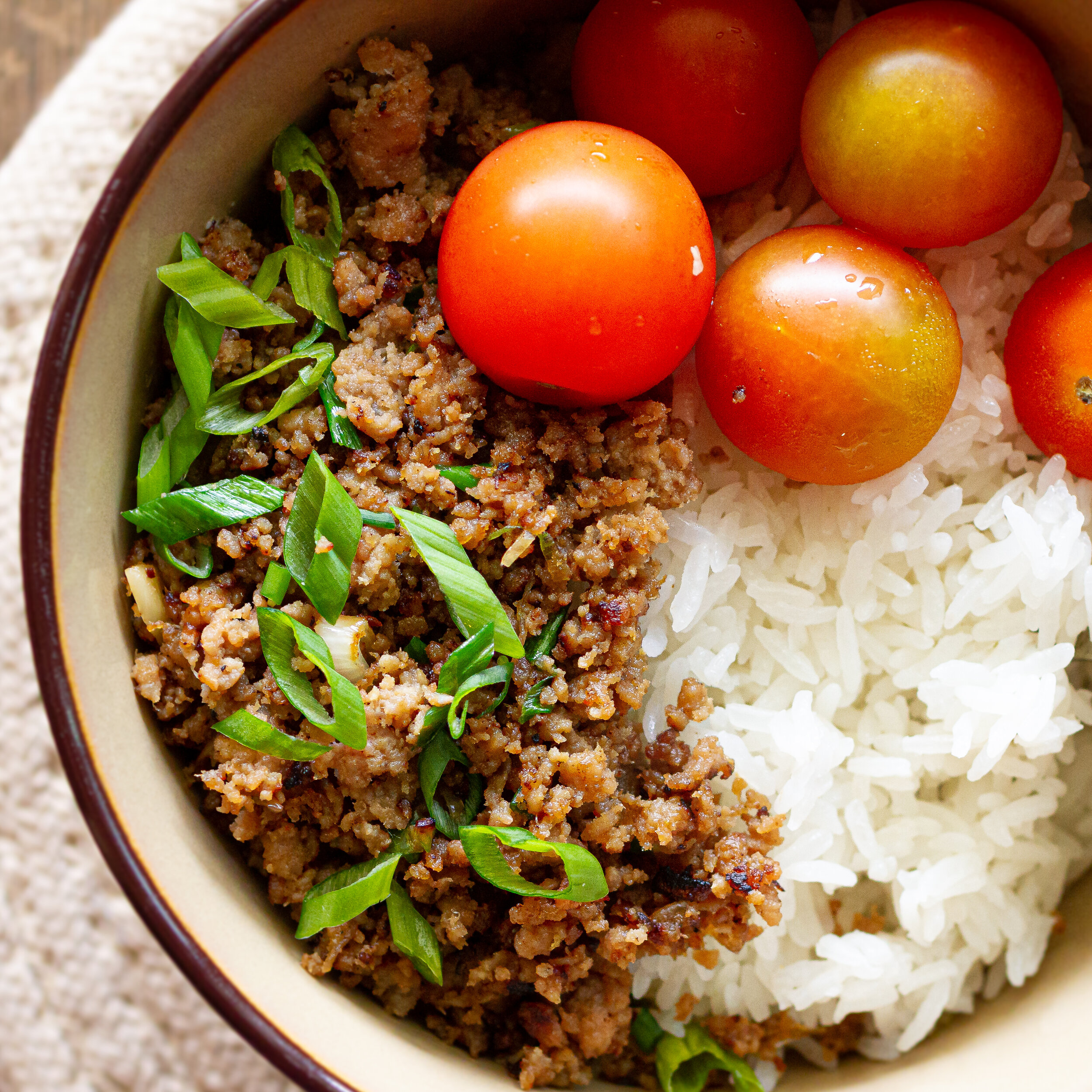 Quick & Easy Vietnamese Caramelized Ground Pork Rice Bowls
