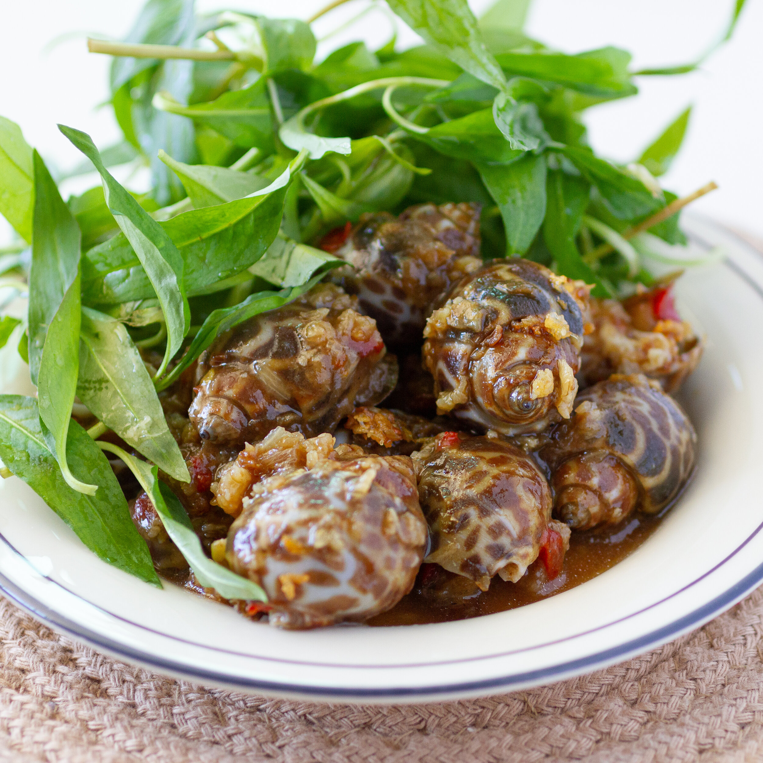 Periwinkle Escargot with Sweet & Sour Tamarind Sauce