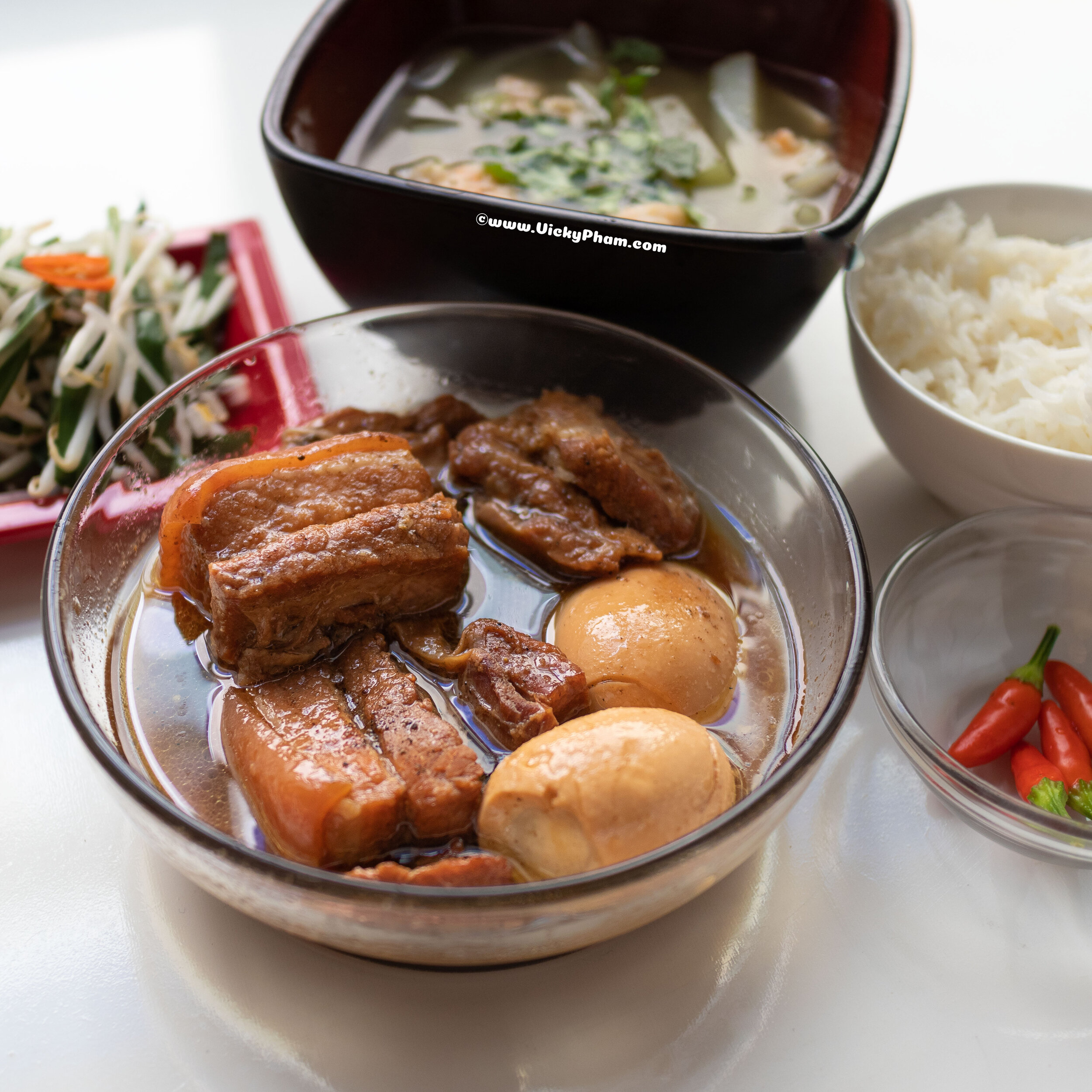 Vietnamese Braised Pork Belly & Eggs with Coca Cola / Coke Soda (Thịt Kho Tàu Coca Cola)