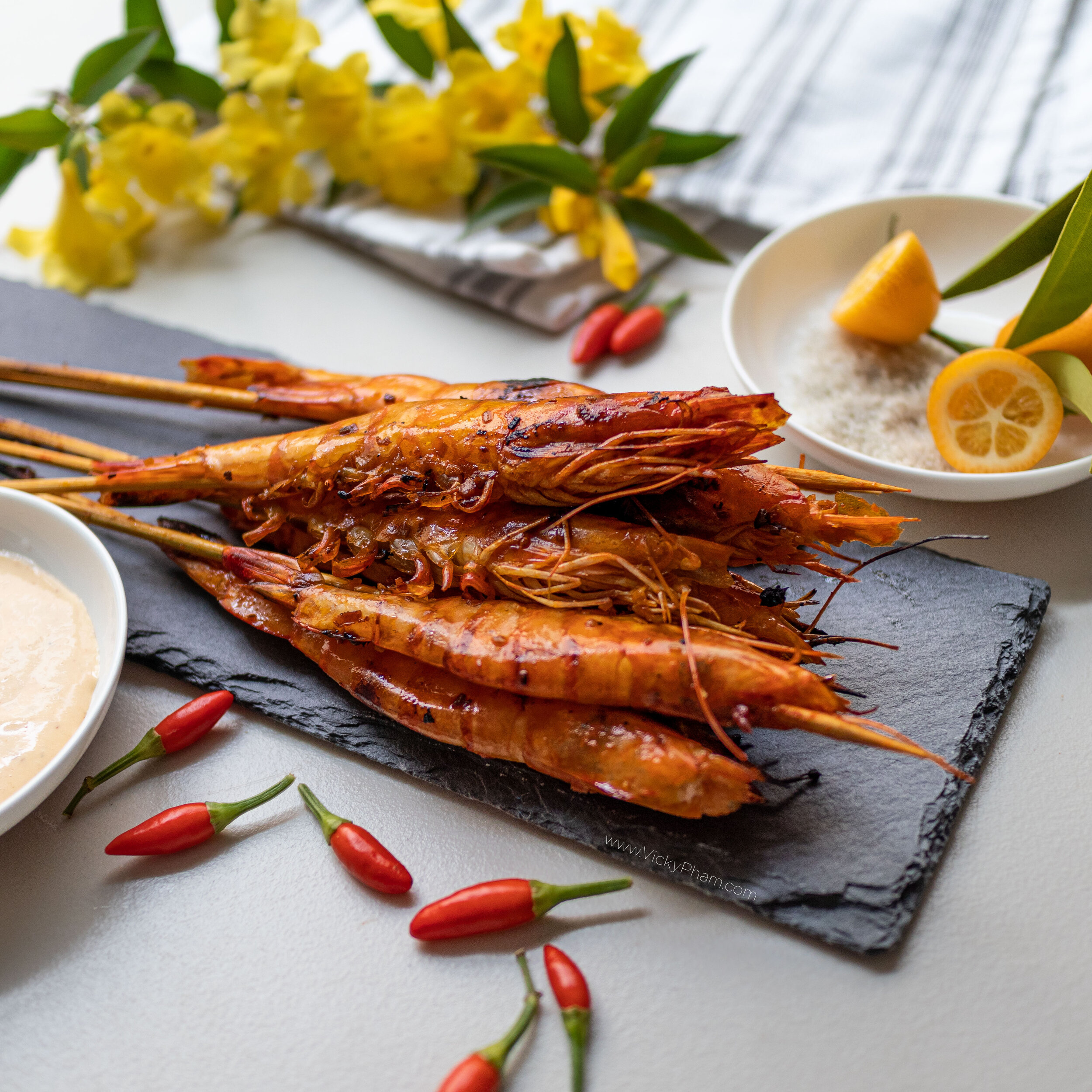 Grilled Salt & Chili Shrimp (Tôm Nướng Muối Ớt)