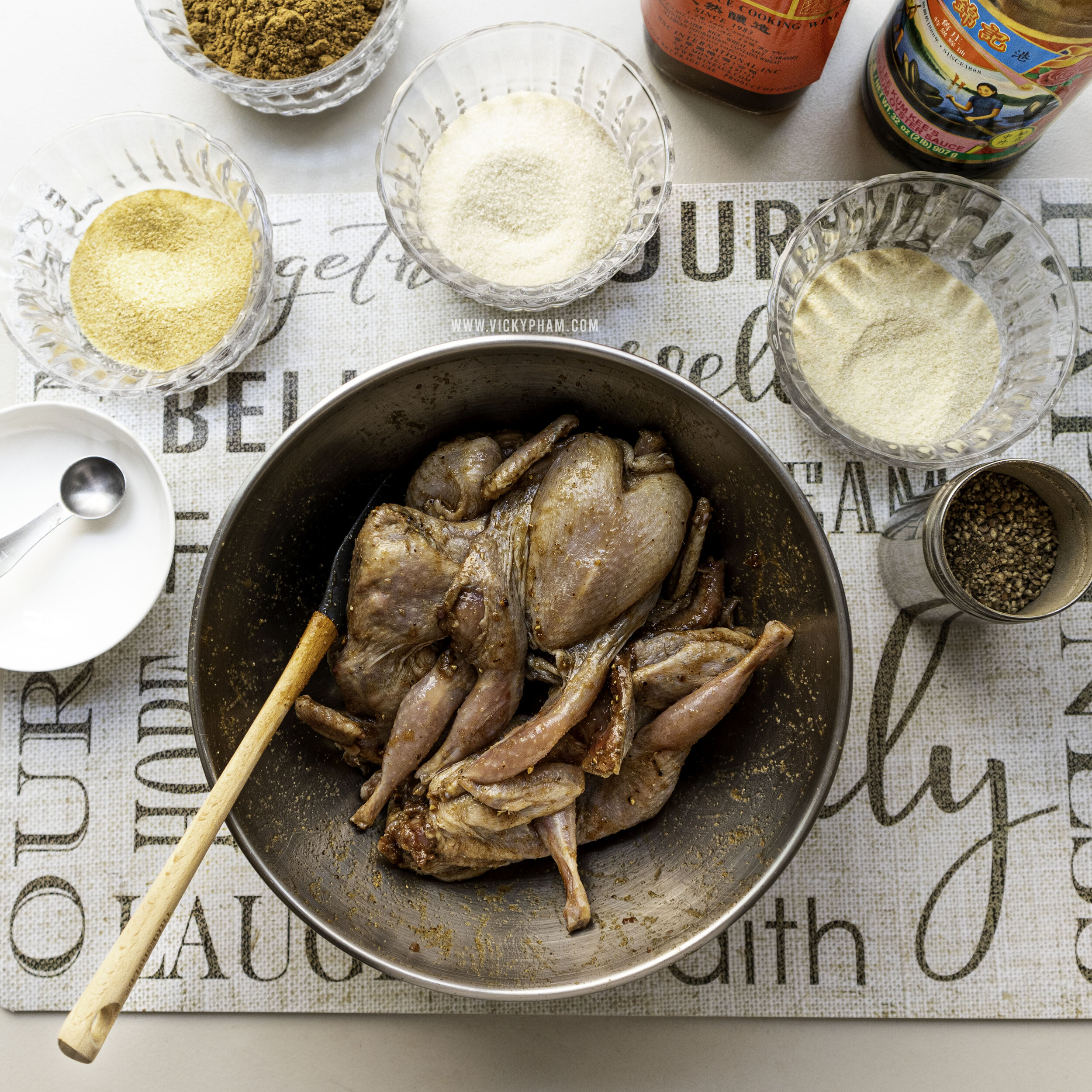 Crispy Air Fried Quails with Five Spice & Butter (Chim Cút Chiên Giòn)