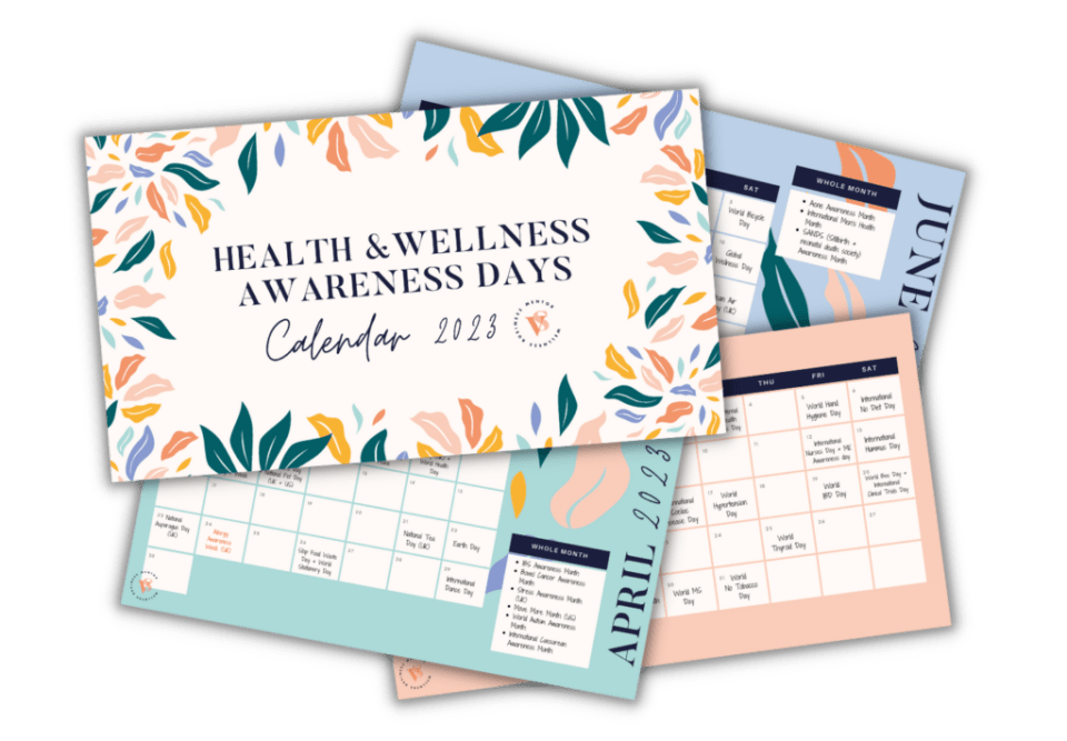 Health and wellness awareness days calendar Q2 preview graphic