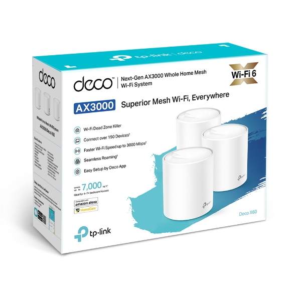 Tp-link Deco X60 Whole-home Mesh Wi-fi 6 Ax3000 Dual (3pack