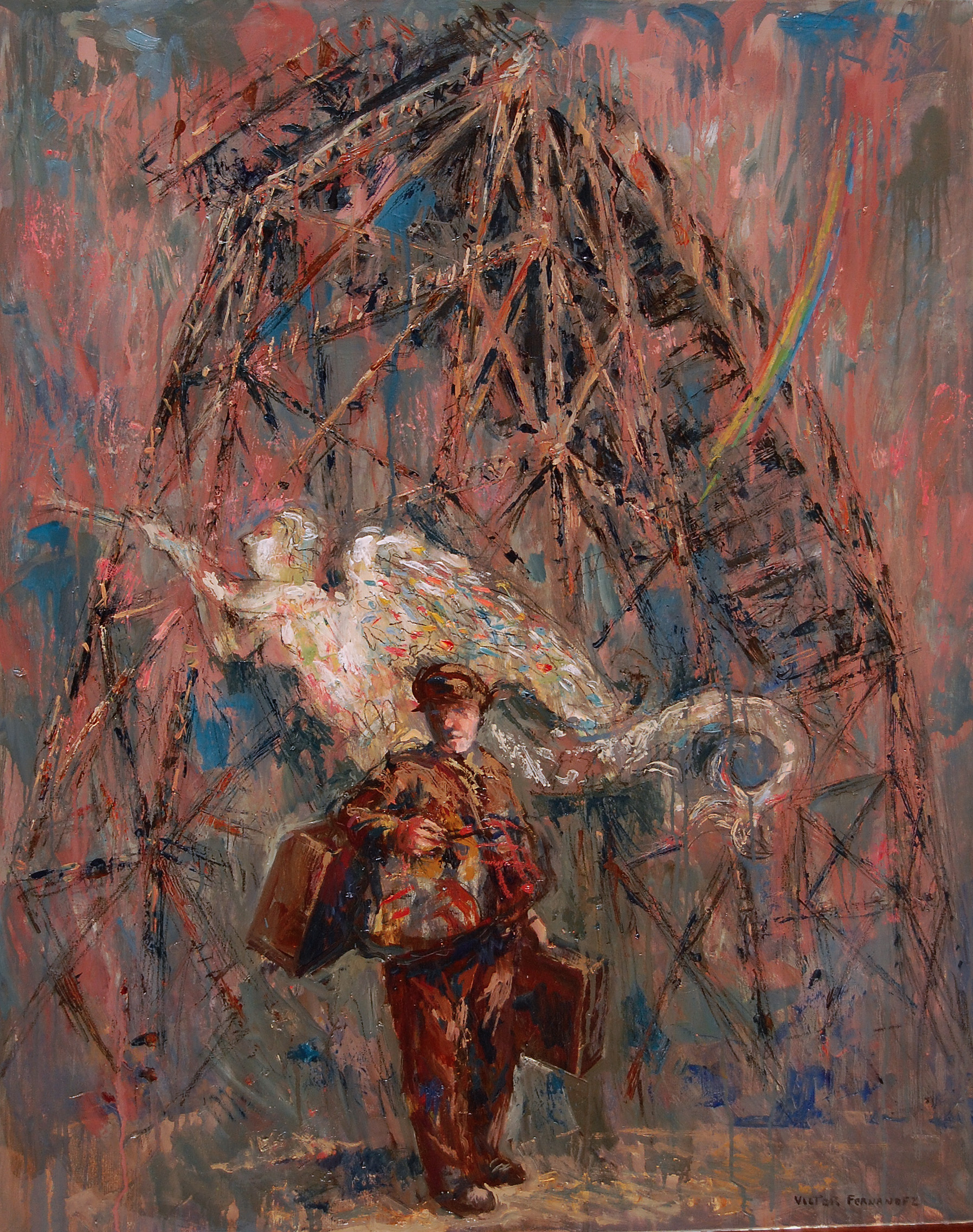 "Inmigrante en La Boca" Óleo, 100 X 80 cm.