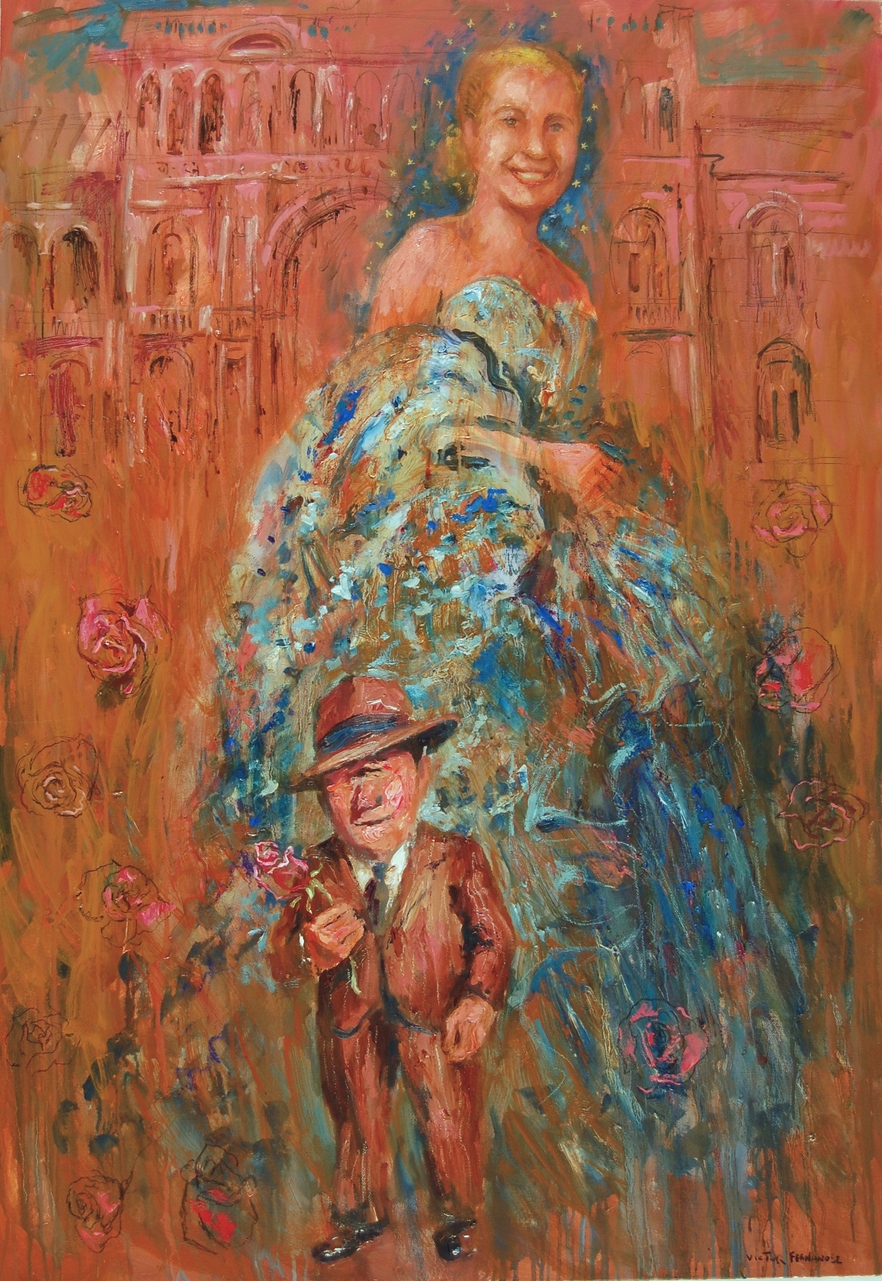 "Madre hay una sola" Óleo, 130 X 90 cm.