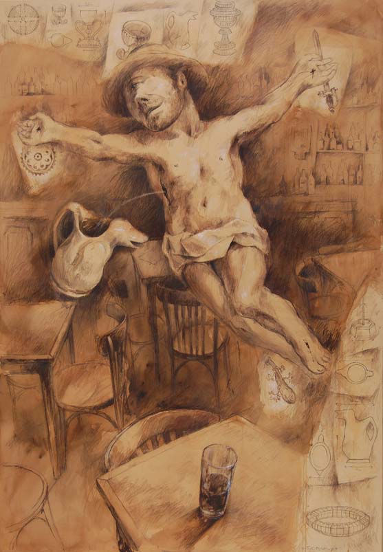 "Grial de los Portegnomos" Óleo, 120 X 80 cm.