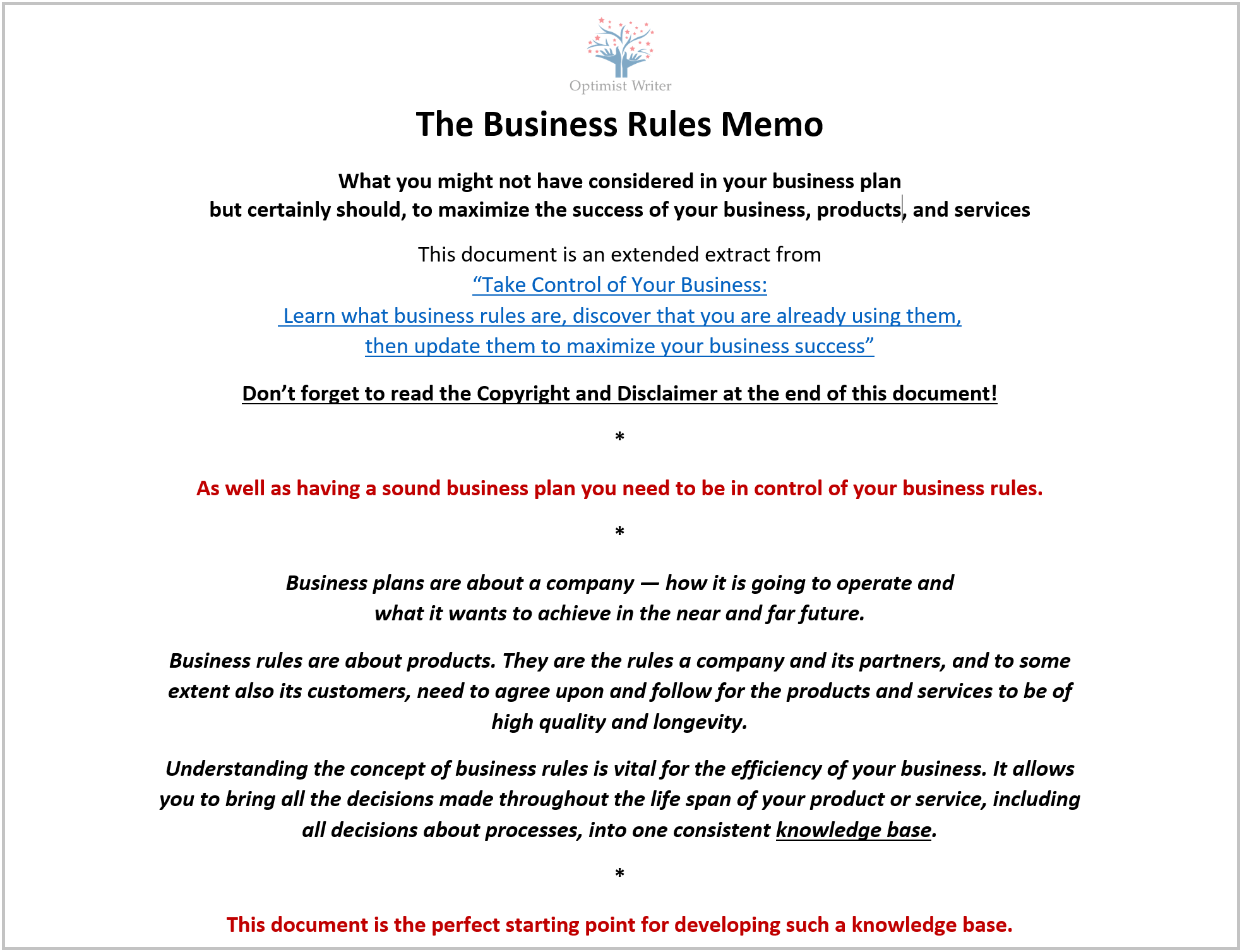 Business Rules Memo A New Tool A Template To Help You Get A Thorough Overview What You Need To Strengthen Your Products And Services Victoria Ichizli Bartels