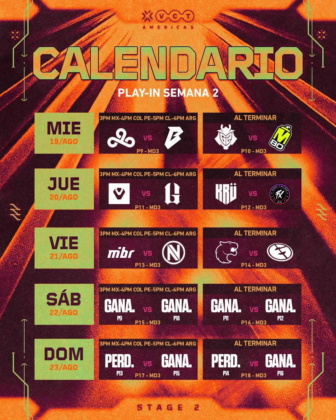 Se aproximan días decisivos en los Play-Ins del VCT Americas Stage 2