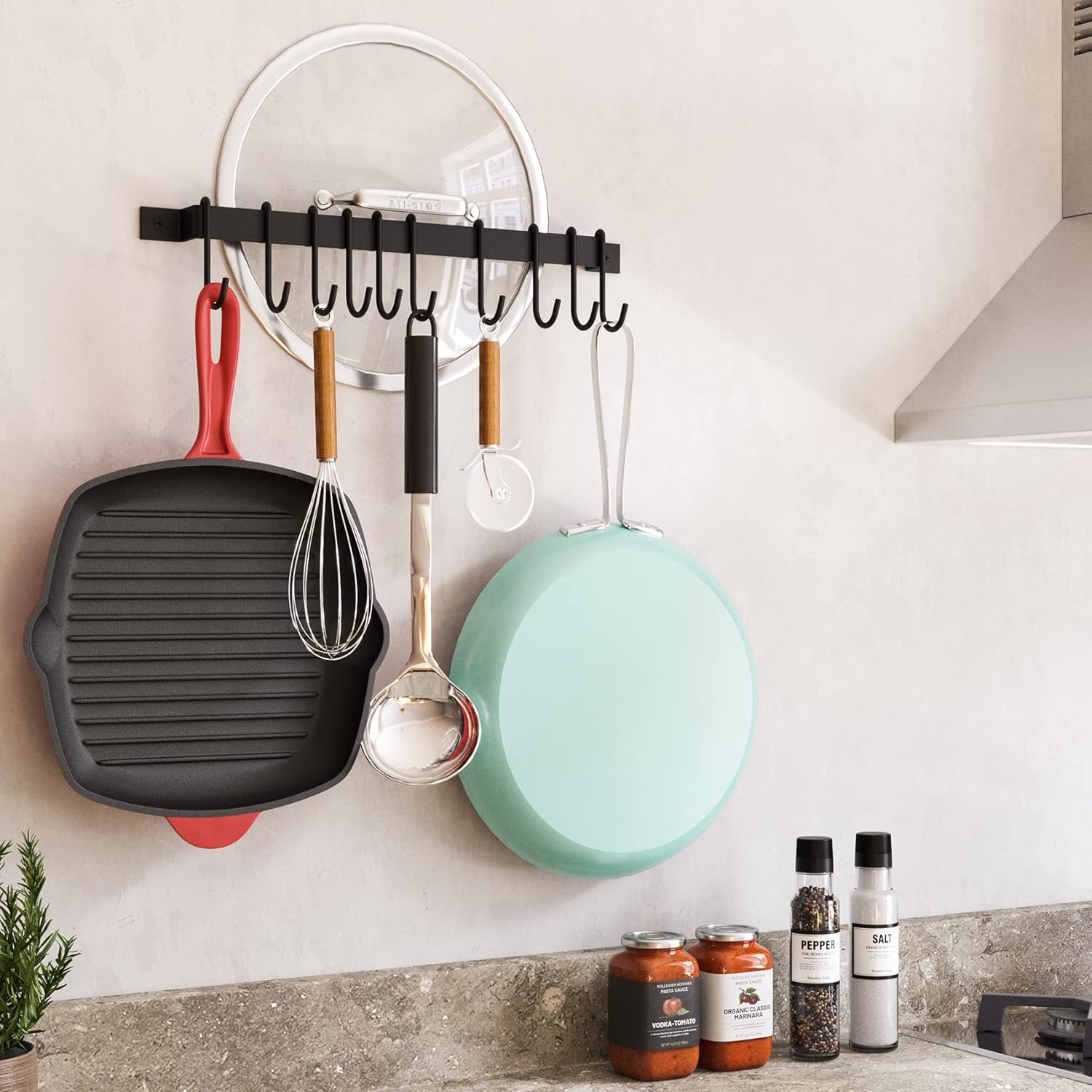 Versatile S-hooks for hanging mugs, pots, and pans