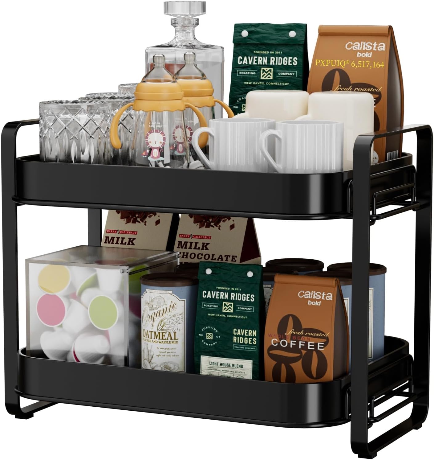 2-Tier Coffee Mug Drying Rack with Tray