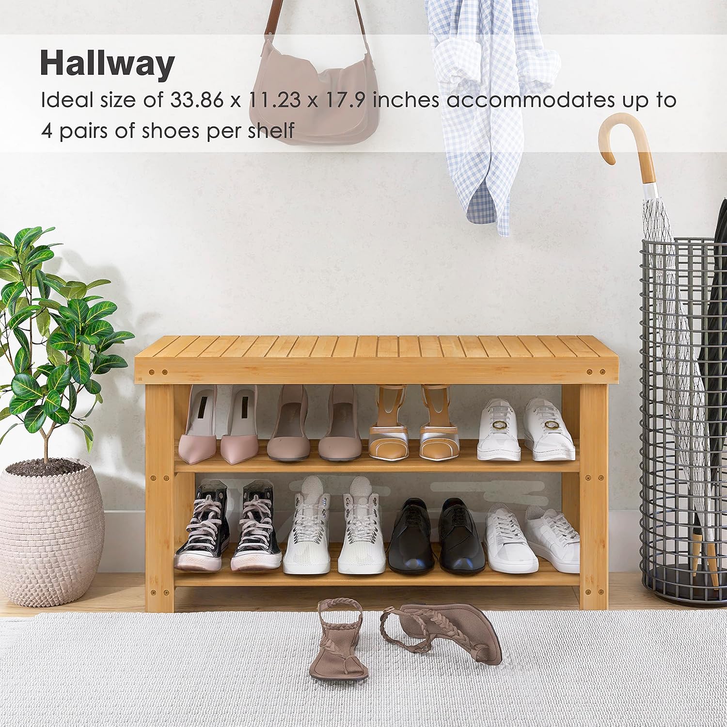 Two lower tiers for shoe storage