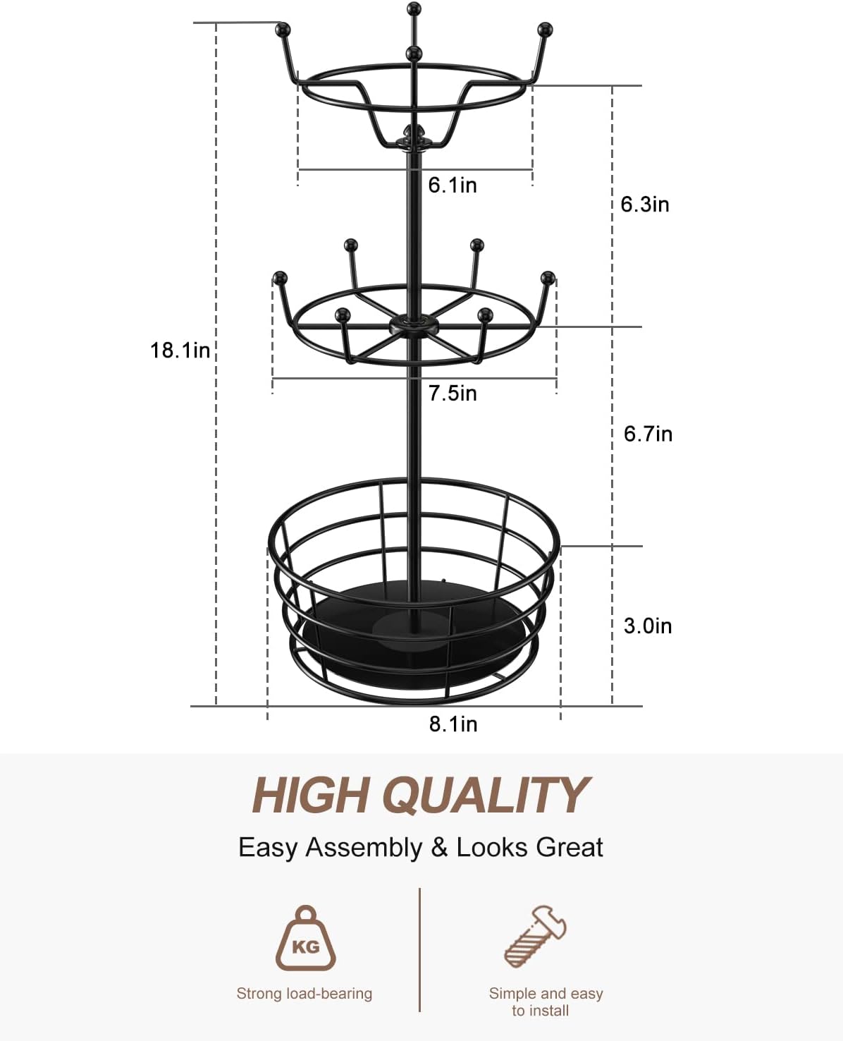 360-degree rotatable feature for easy access to mugs