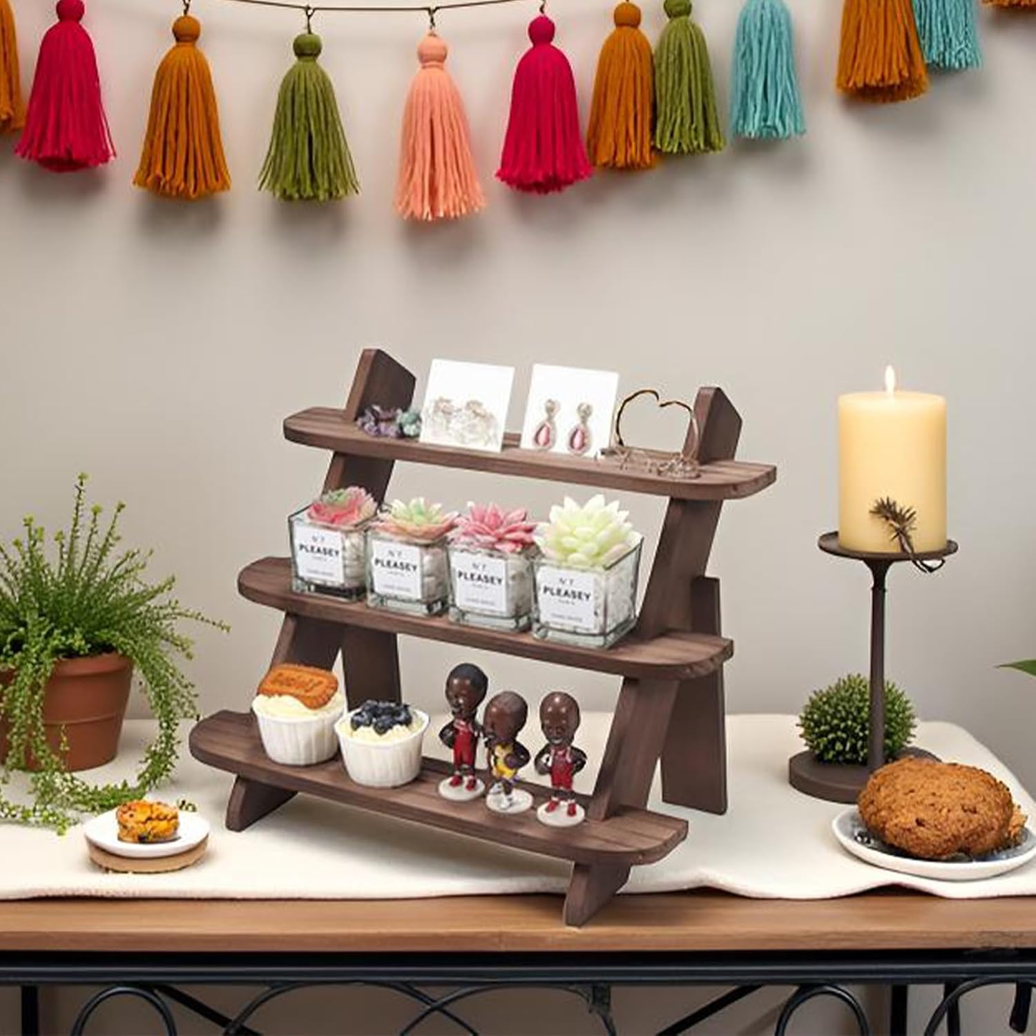 Close-up of the rustic wood grain