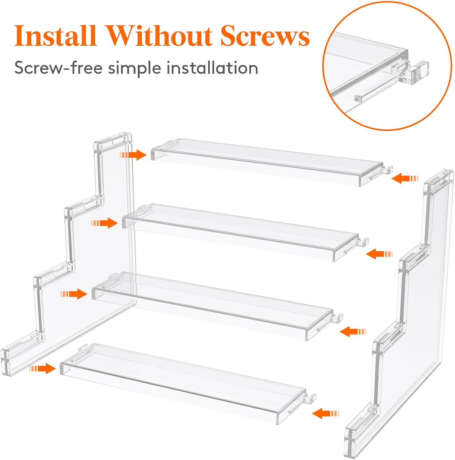 Plastic display riser showcasing a collection of action figures