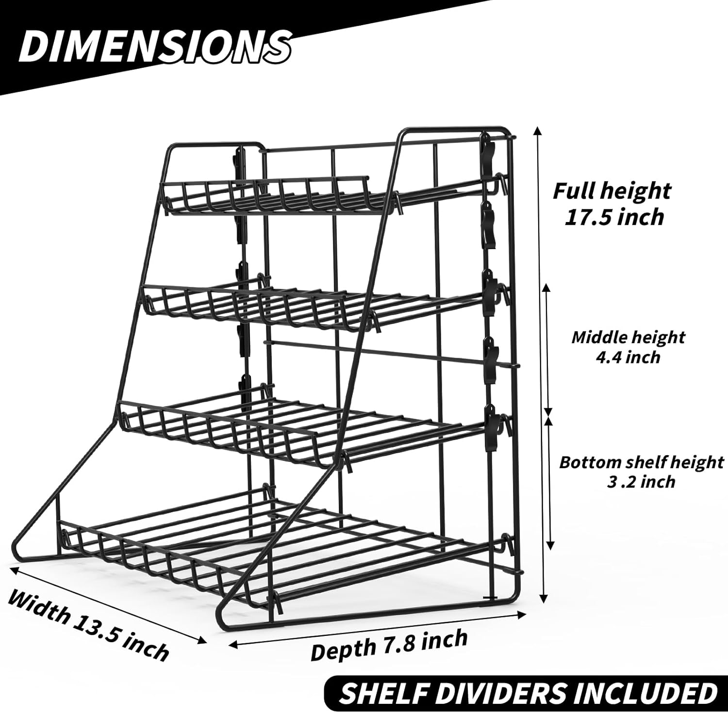 Four tiers for displaying a variety of snacks
