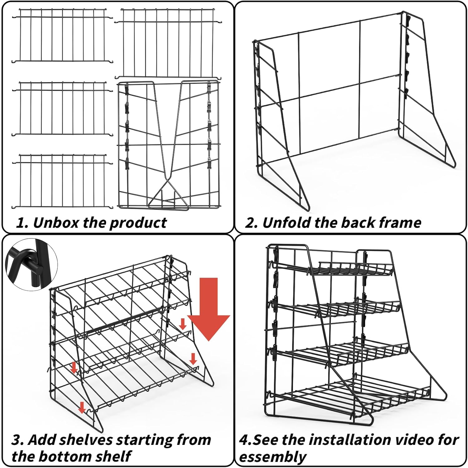 Product dimensions of the countertop organizer