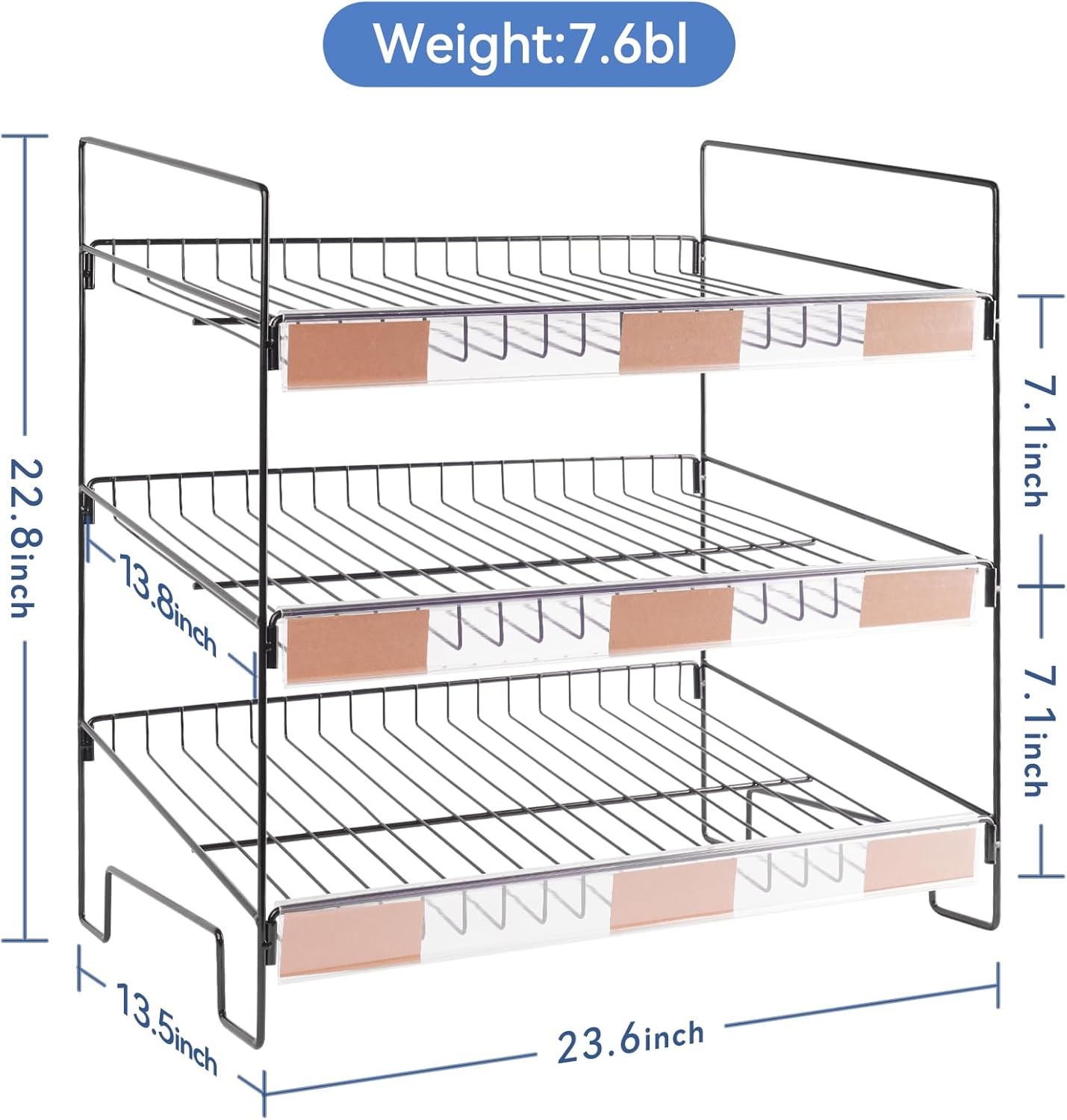 Close-up of the clips for hanging chip bags and candy