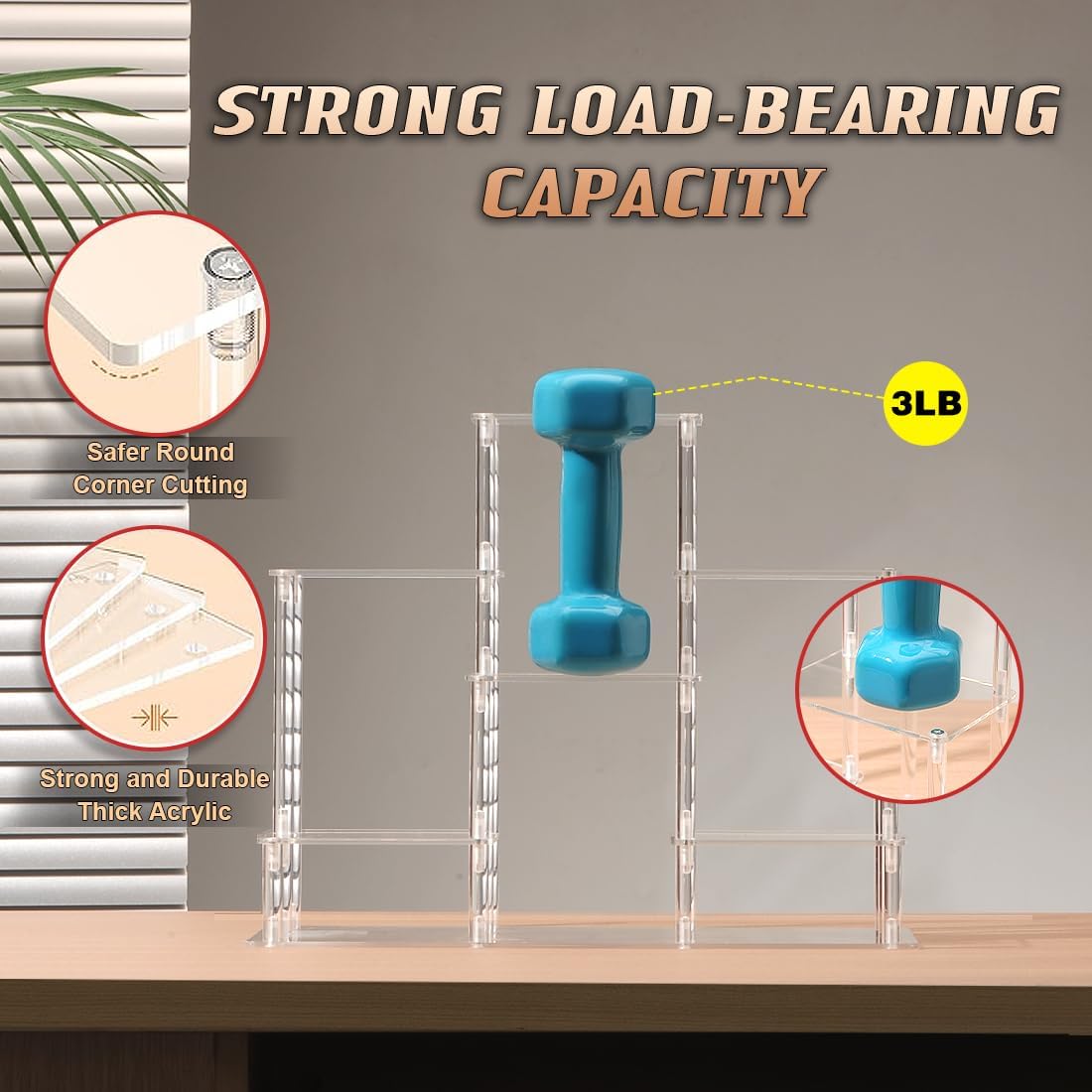 Six tiers for maximum vertical display space