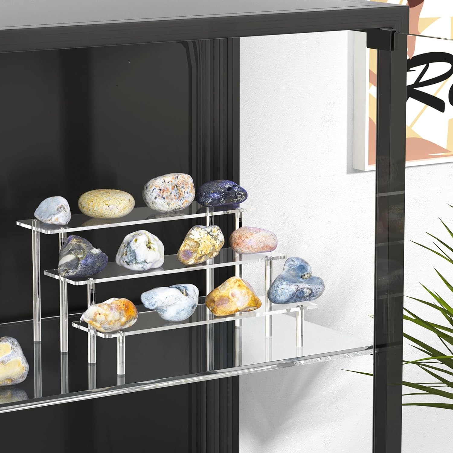 Perfume display stand on a vanity