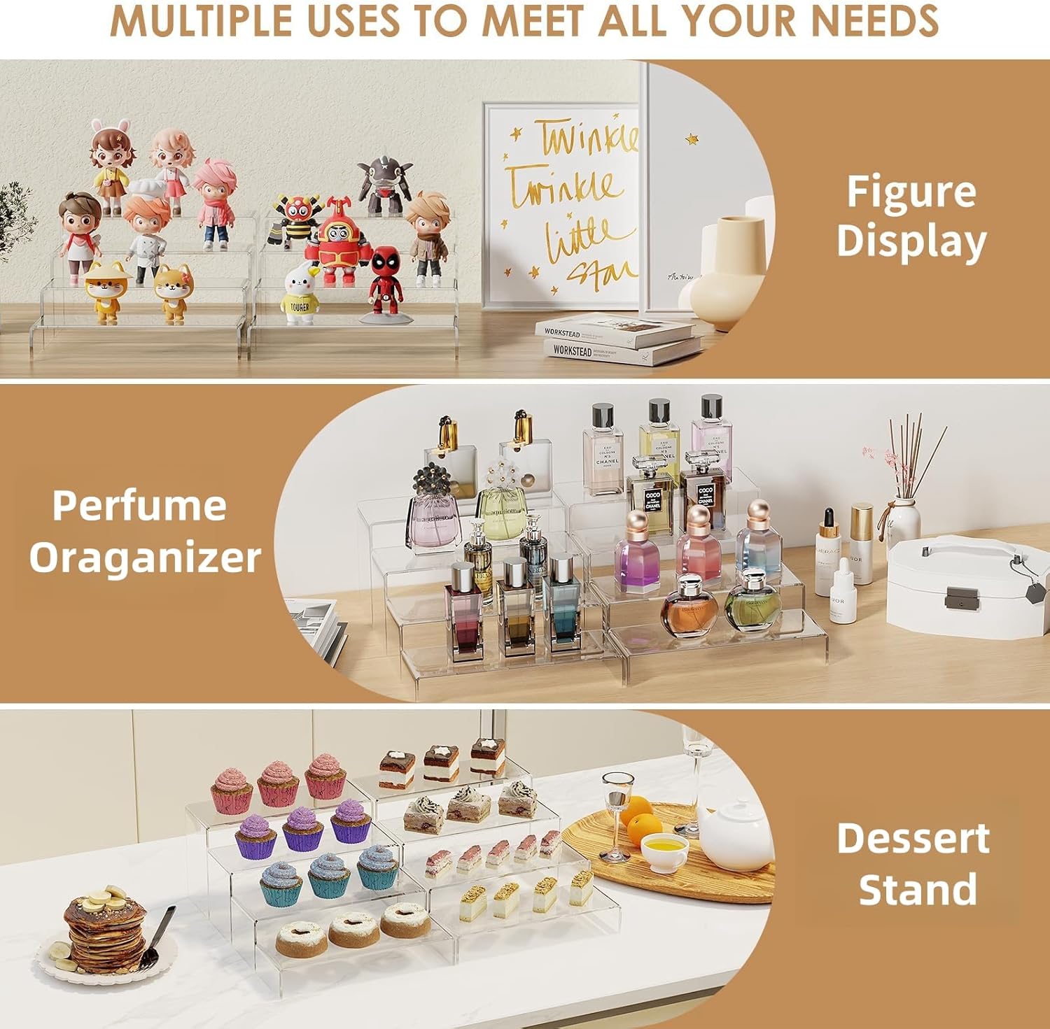 Ideal for retail merchandising, buffets, and collections