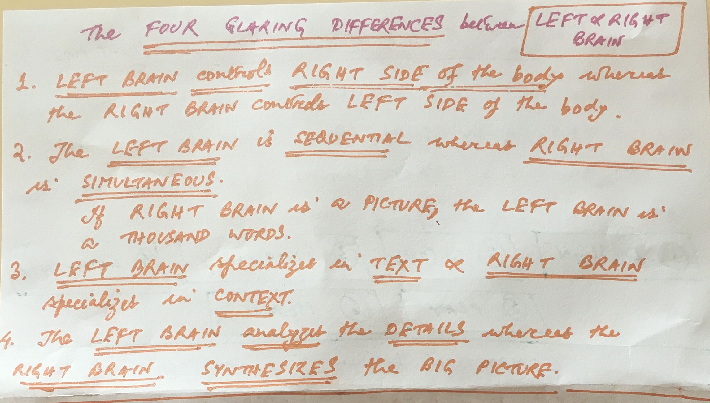 FOUR Glaring Differences between Left & Right Brain