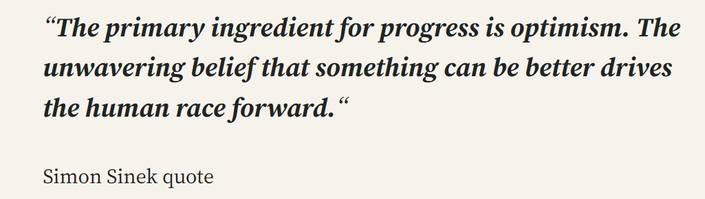 take the risk of optimism