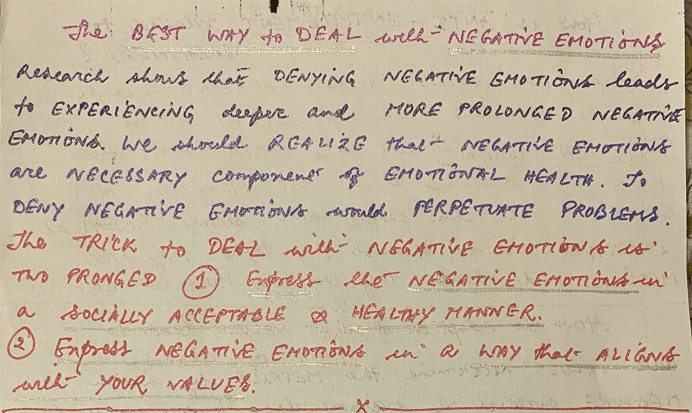Best Way to deal with negative emotions